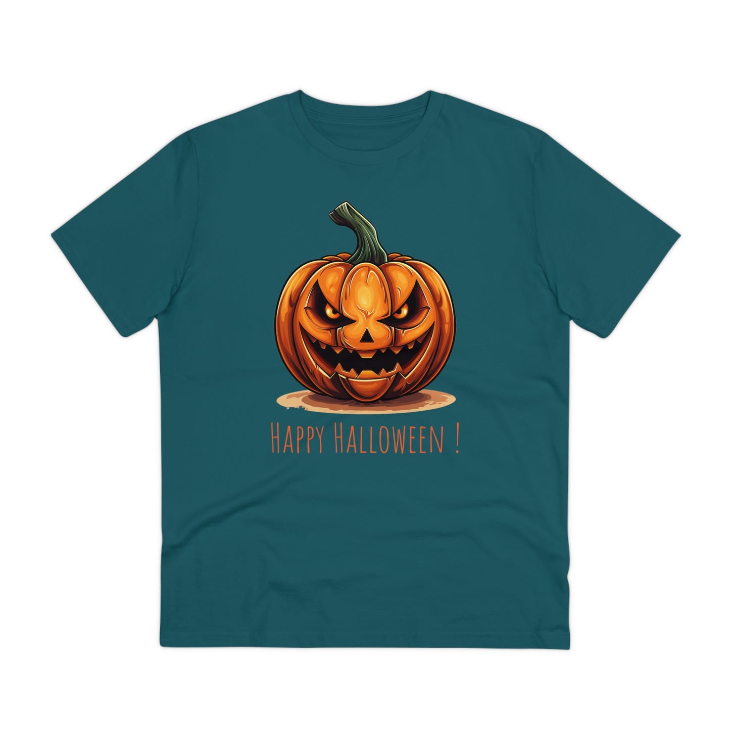 Happy Halloween Eco-Friendly Tee: Scary Pumpkin Design