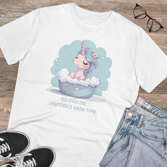 Unicorn T-shirt "No Can Do, Unicorn's Bath Time" Eco-Friendly T-Shirt - Unisex Fashion with a Playful Twist