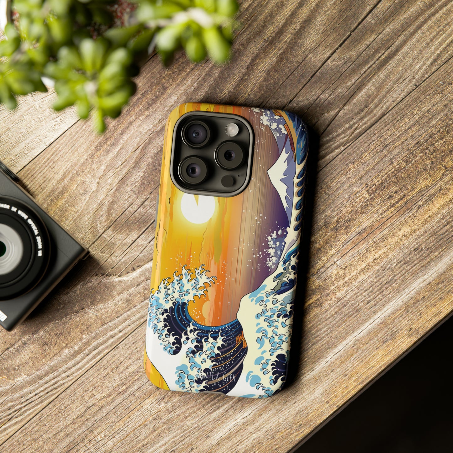 Sunset Big Wave tough Phone Case - Embrace the Majestic Hokusai Style in Your Hands