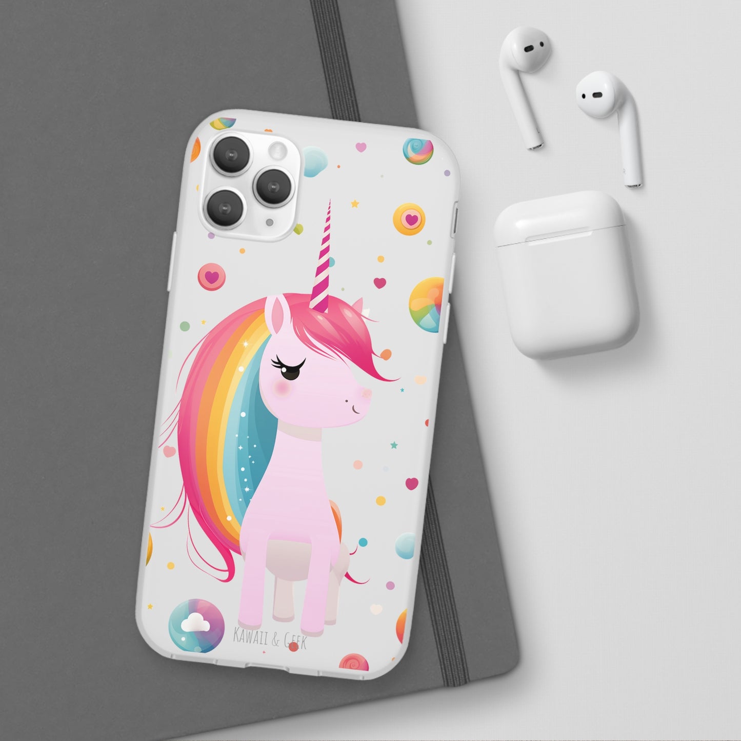 Kawaii Unicorn Flexi Transparent Phone Case