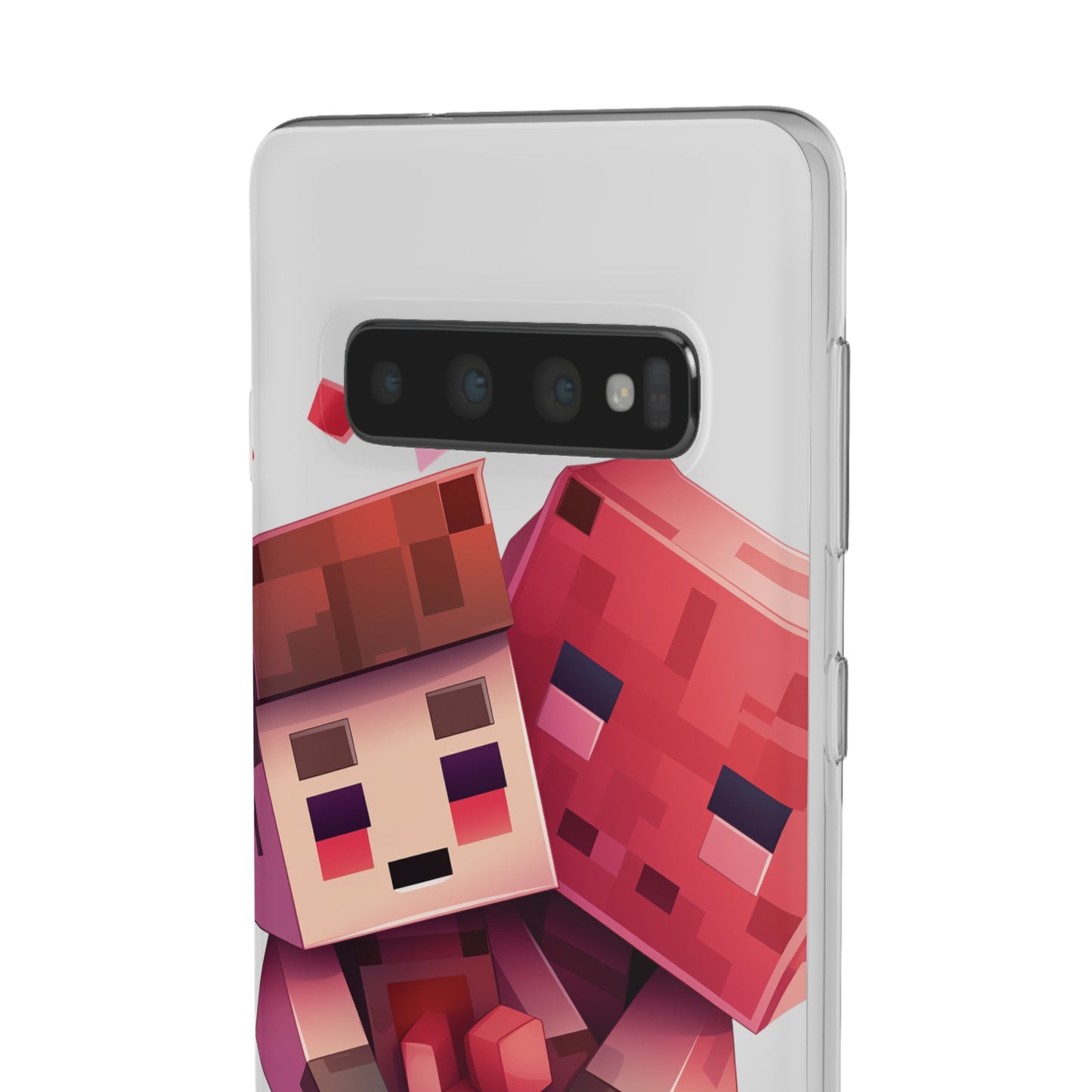 Minecraft-Style Couple Phone Case - Flexi & Semi-Transparent Valentine's Edition