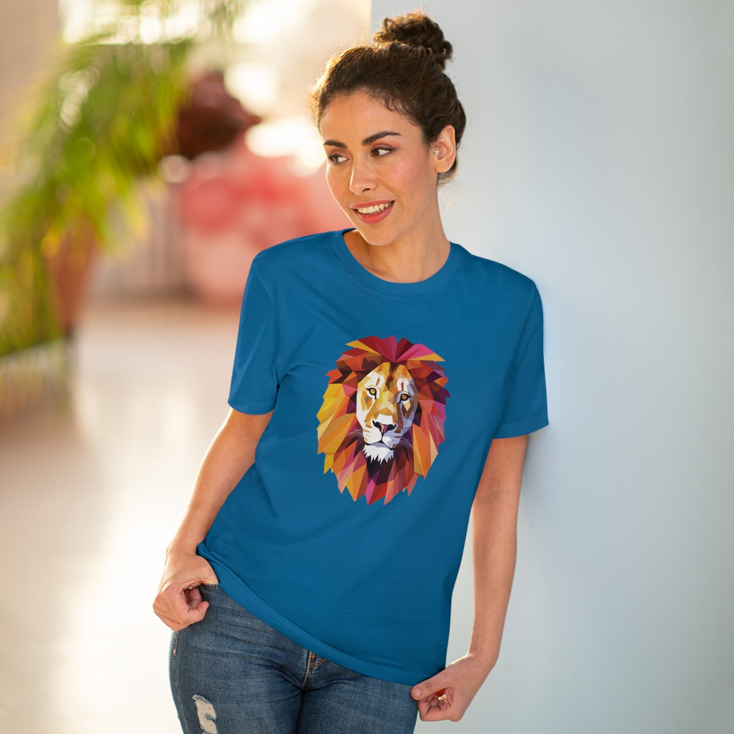 Lion Polygonal T-Shirt - Embrace Majestic Roar