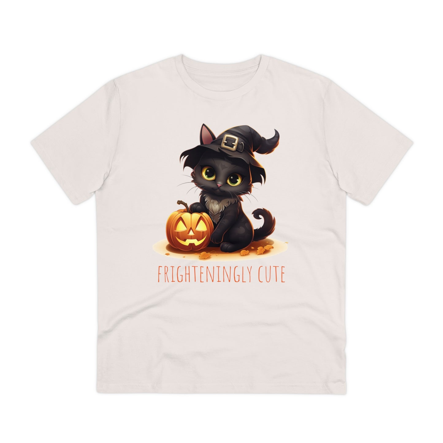 Frighteningly Cute: Halloween Black Cat Eco-Friendly T-shirt