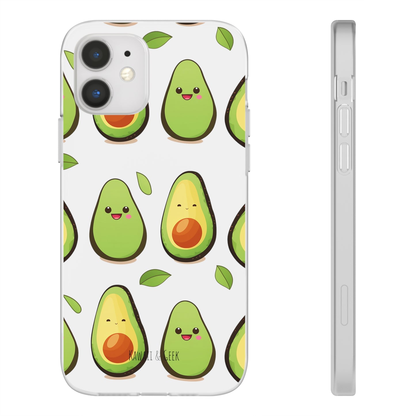 Cute Avocado Transparent Flexi Case: Perfect Blend of Style & Function