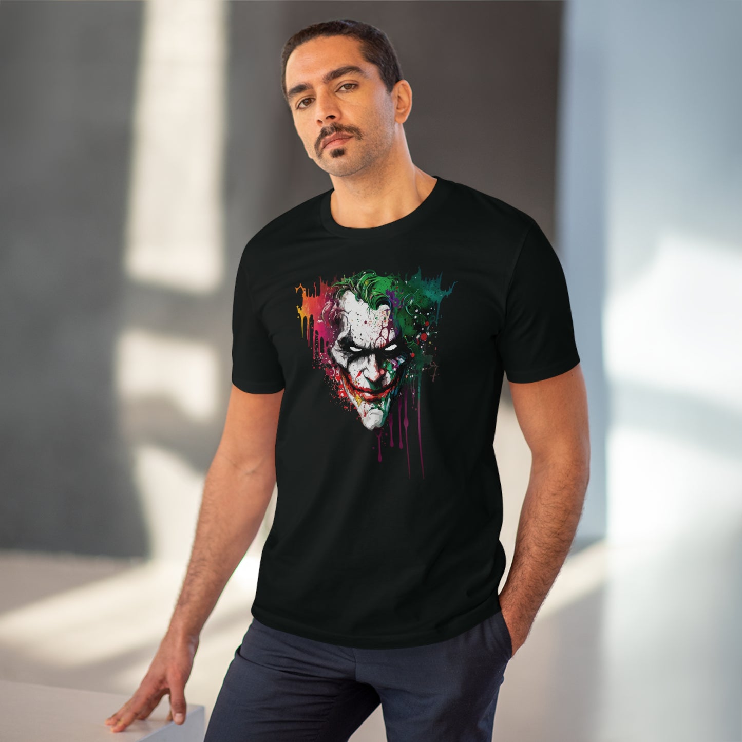 The Joker T-shirt in Watercolor Style, Unisex and Eco-Friendly - Make a Statement with Unique Artistic Design