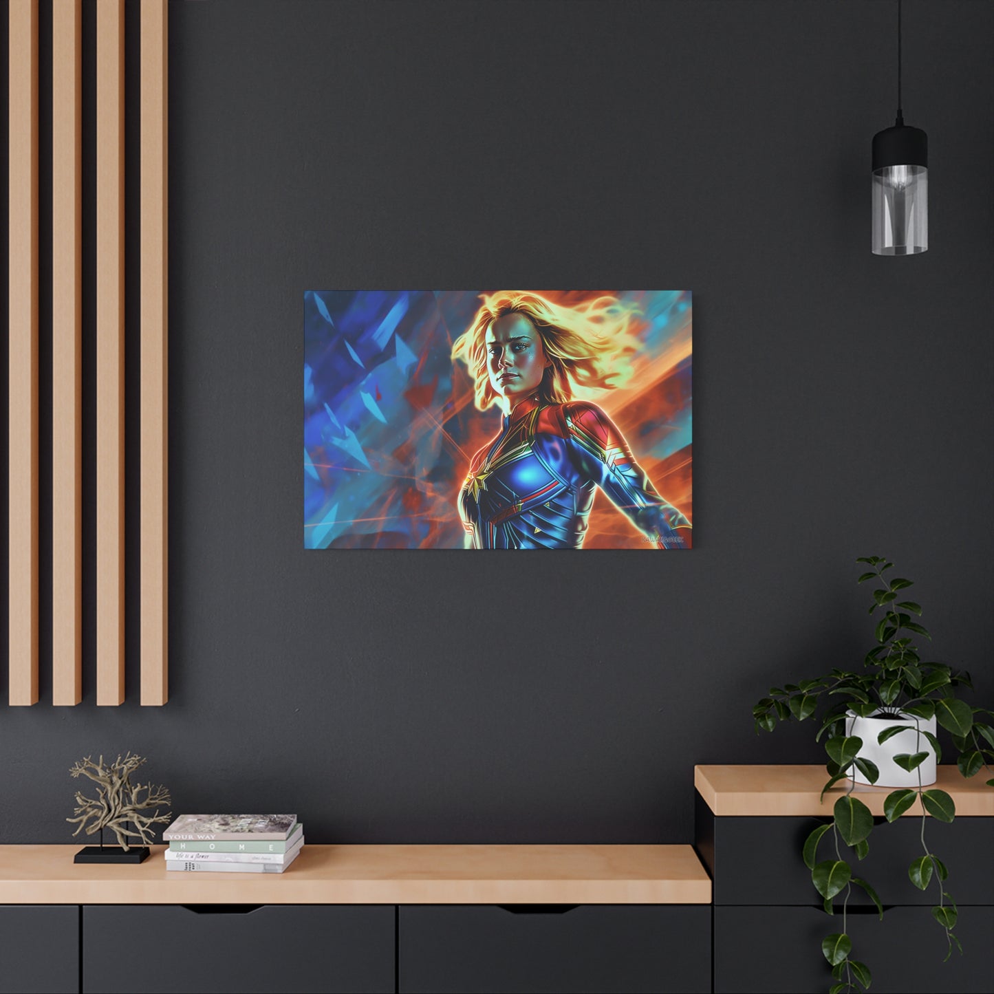 Captain Marvel Canvas - Embrace Superhero Power in Contemporary Art - Avengers