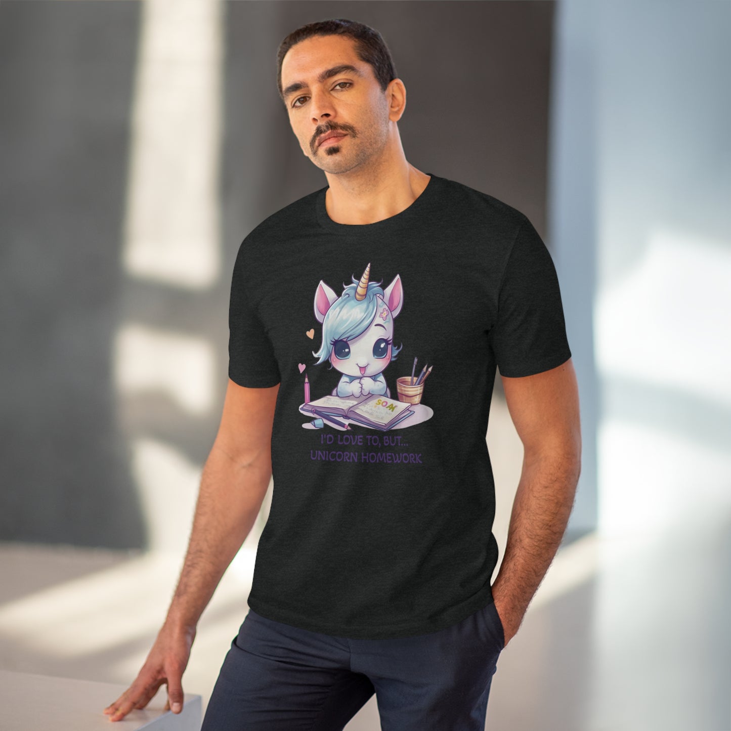 Cute Unicorn Homework T-Shirt - Unisex and Eco-Friendly Statement Tee