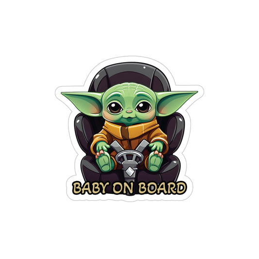 Baby on Board Car Sticker with Baby Yoda - Unleash the Force of Cuteness