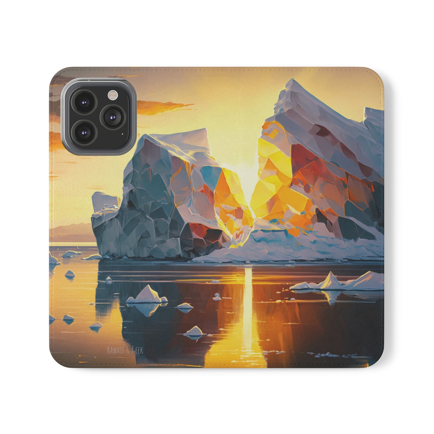 Arctic Landscape and Iceberg at Sunset Flip Phone Case - Capture the Serenity of Nature on Your Device