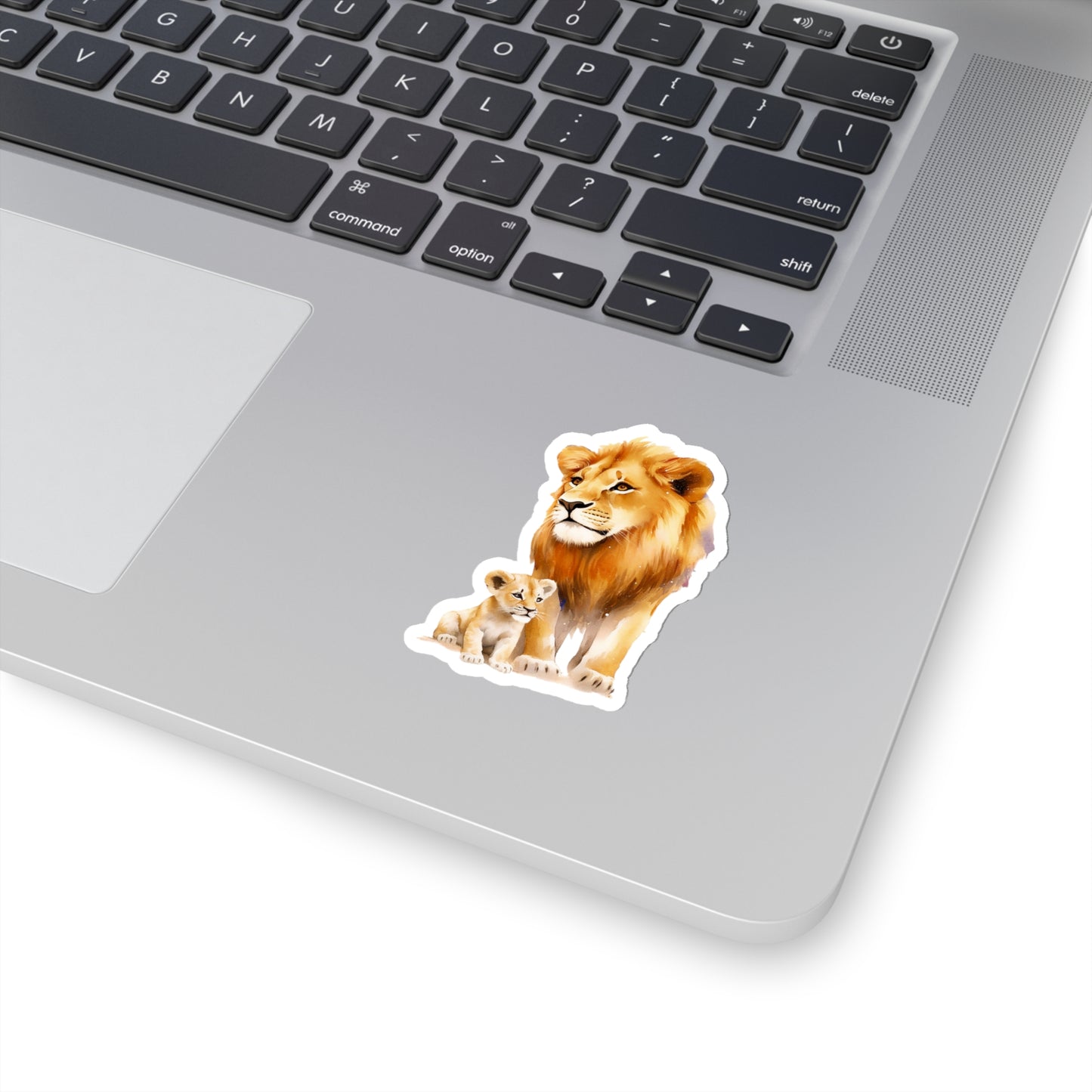 Lion King and Son Watercolor Sticker - Celebrate Father's Day with Majestic Style