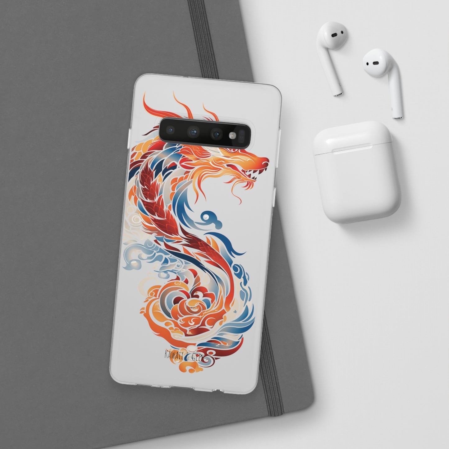 Elegant Chinese Ink Dragon Flexi Transparent Phone Case