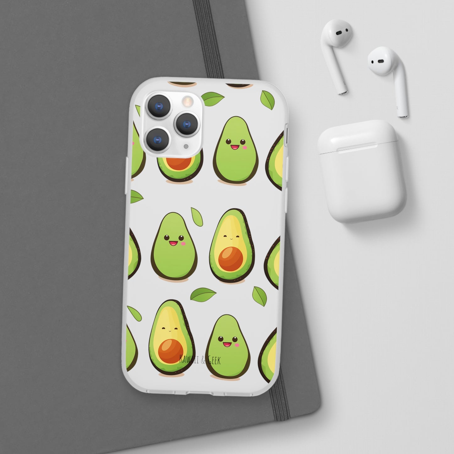 Cute Avocado Transparent Flexi Case: Perfect Blend of Style & Function