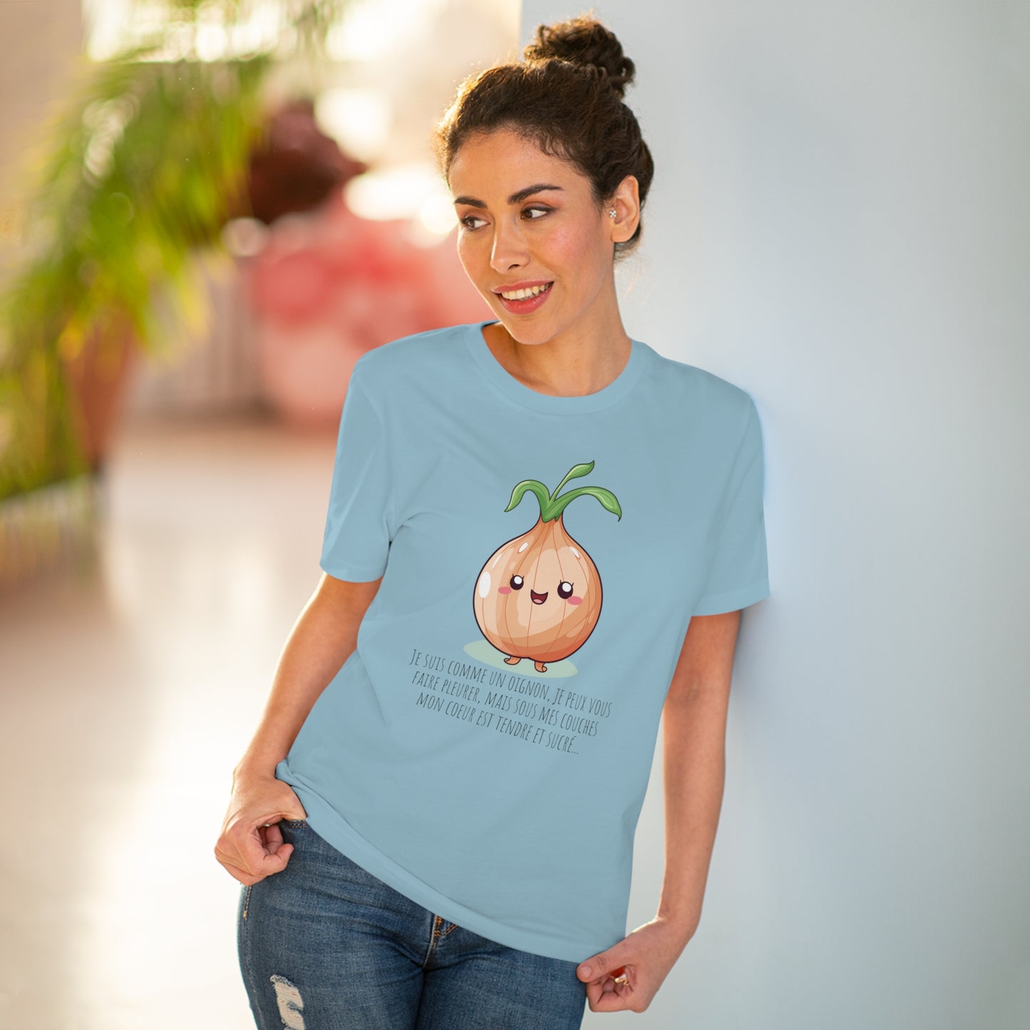 Sweet and Sassy Eco-Friendly Onion T-Shirt for Heartfelt Style - FRENCH