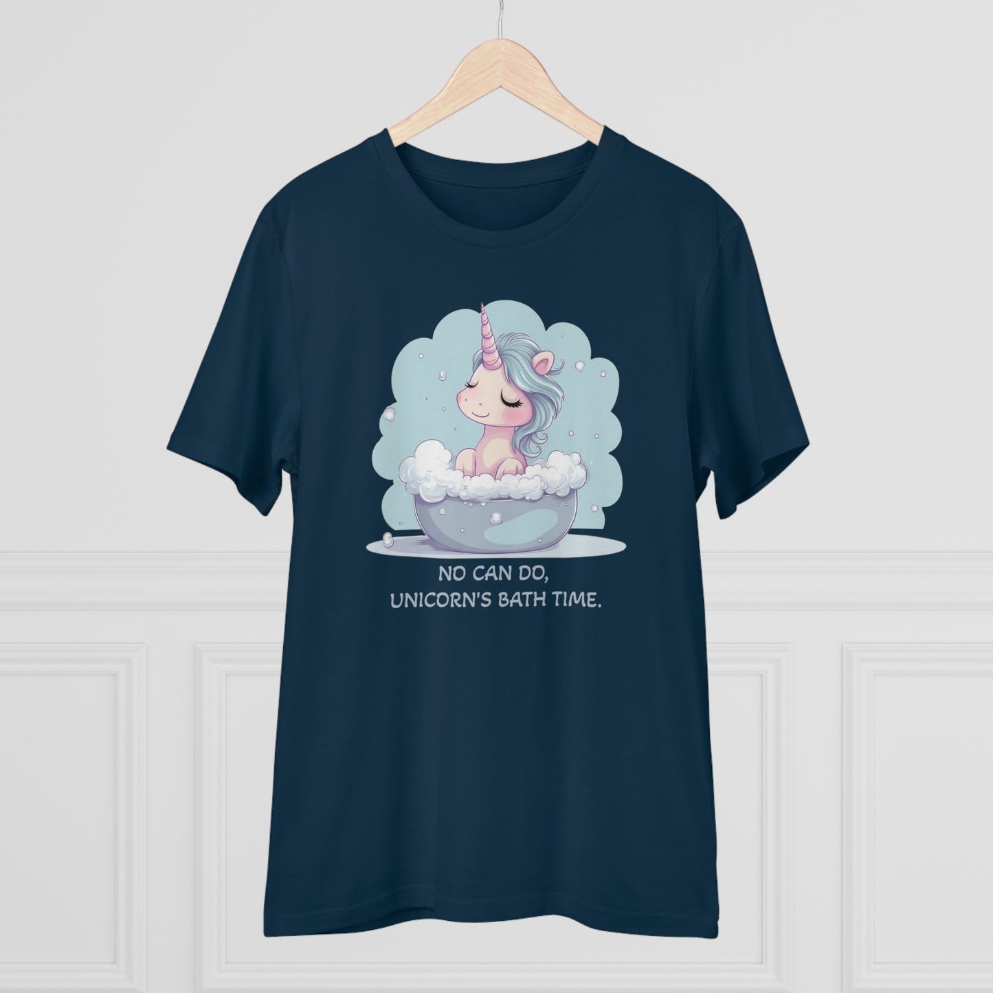 Unicorn T-shirt "No Can Do, Unicorn's Bath Time" Eco-Friendly T-Shirt - Unisex Fashion with a Playful Twist