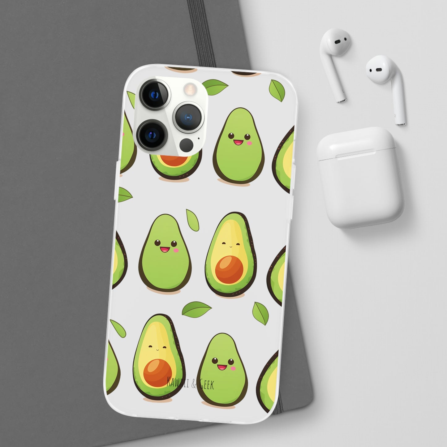 Cute Avocado Transparent Flexi Case: Perfect Blend of Style & Function