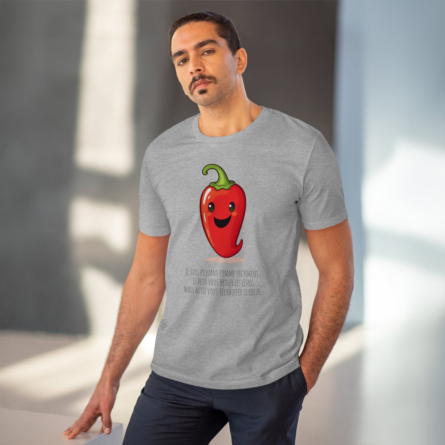 Cute and Smiling Red Hot Pepper Eco-Friendly T-Shirt - FRENCH