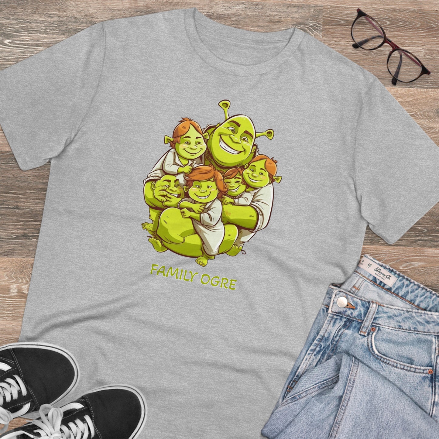 Family Ogre - Unisex Eco-Friendly T-Shirt - Celebrate Father's Day with Shrek and His Kids