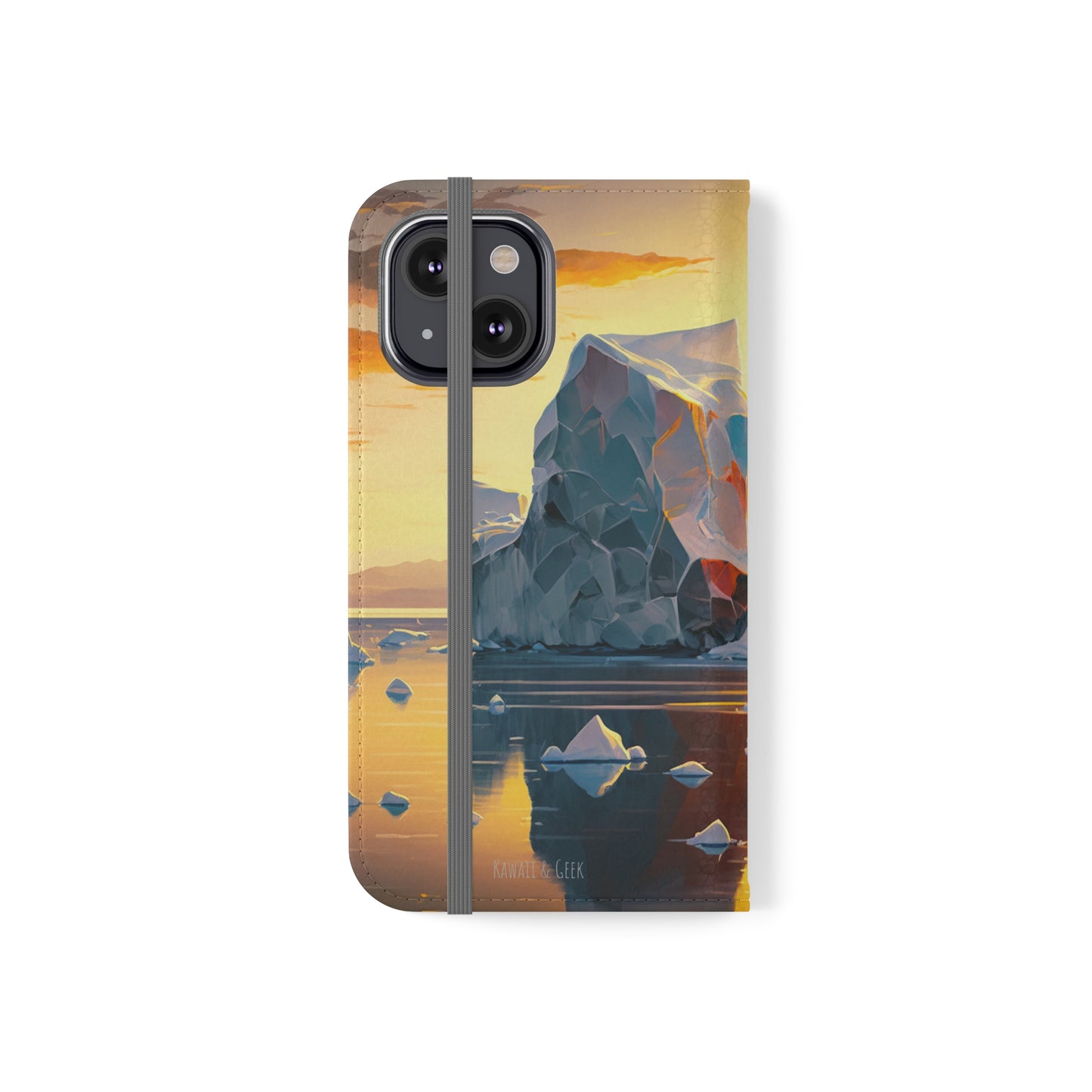 Arctic Landscape and Iceberg at Sunset Flip Phone Case - Capture the Serenity of Nature on Your Device