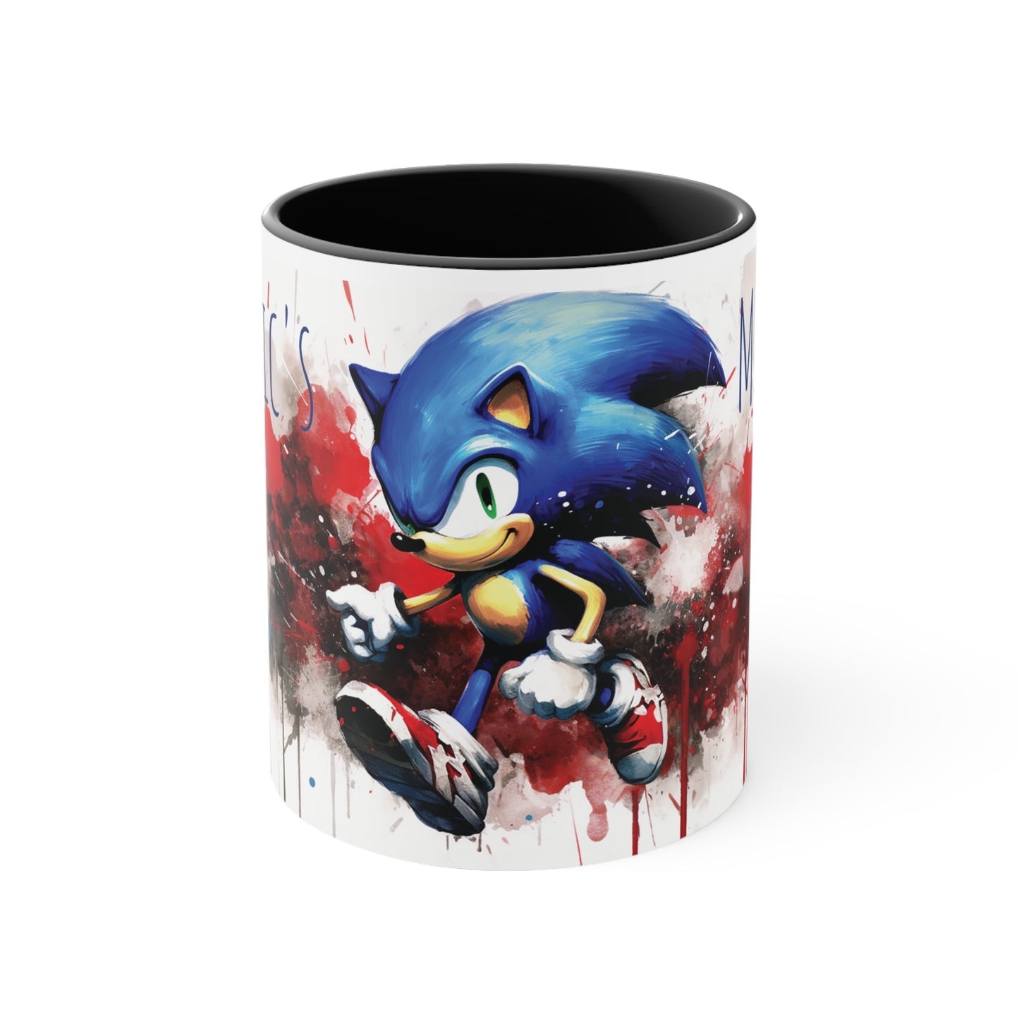 Sonic's Mug - 11 oz Bicolor Mug in Vibrant Watercolor Style