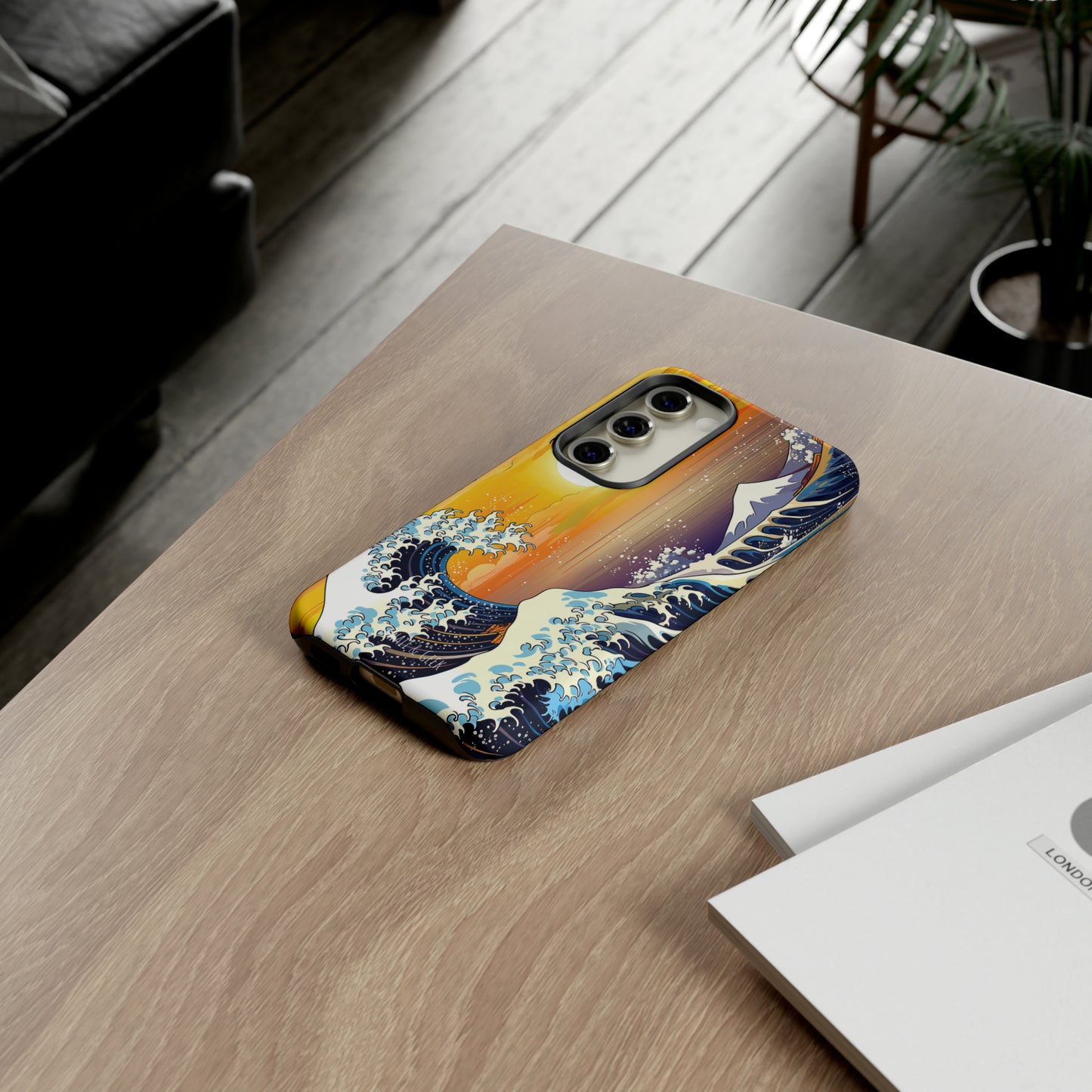 Sunset Big Wave tough Phone Case - Embrace the Majestic Hokusai Style in Your Hands