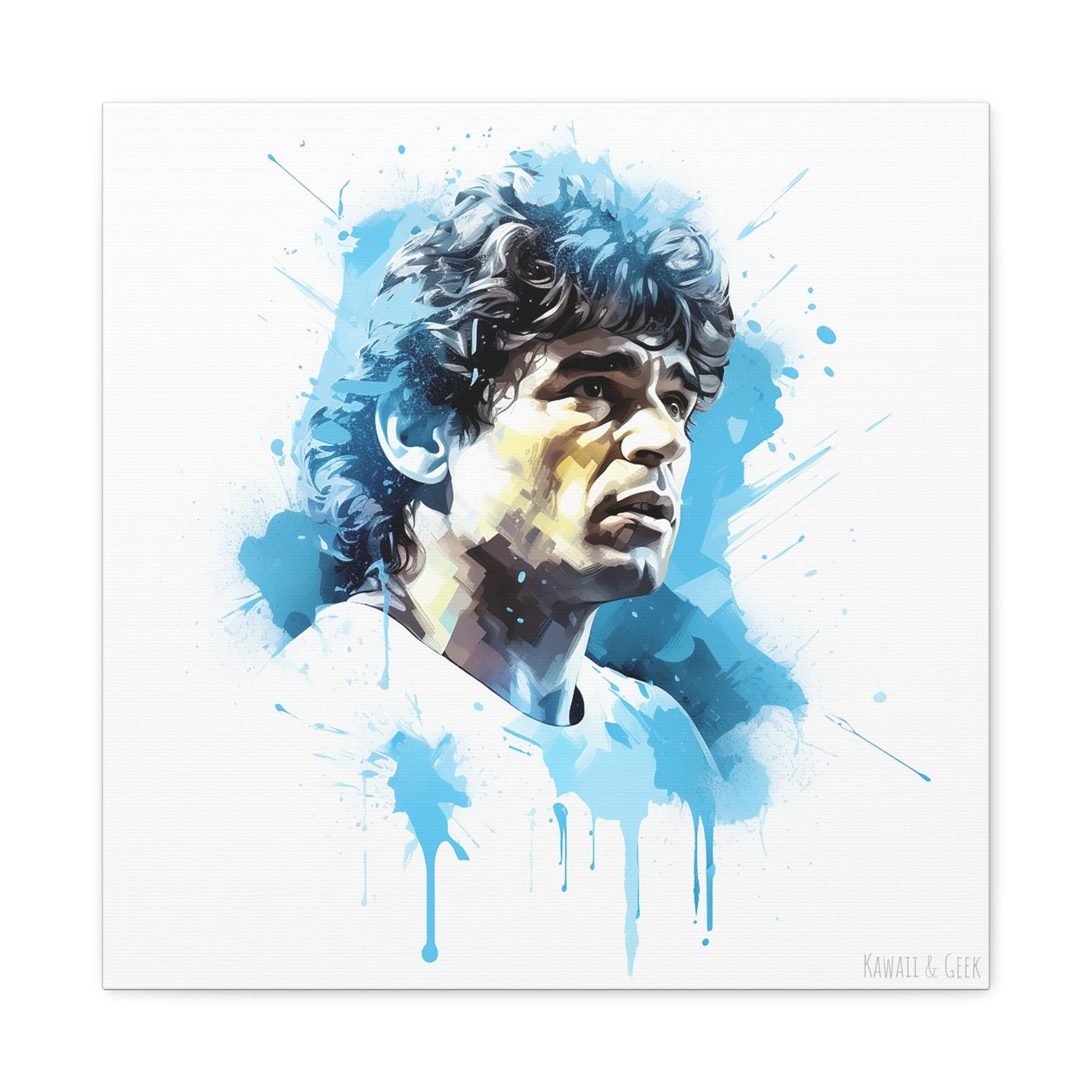 Diego Maradona Watercolor Mastery Cotton Canvas