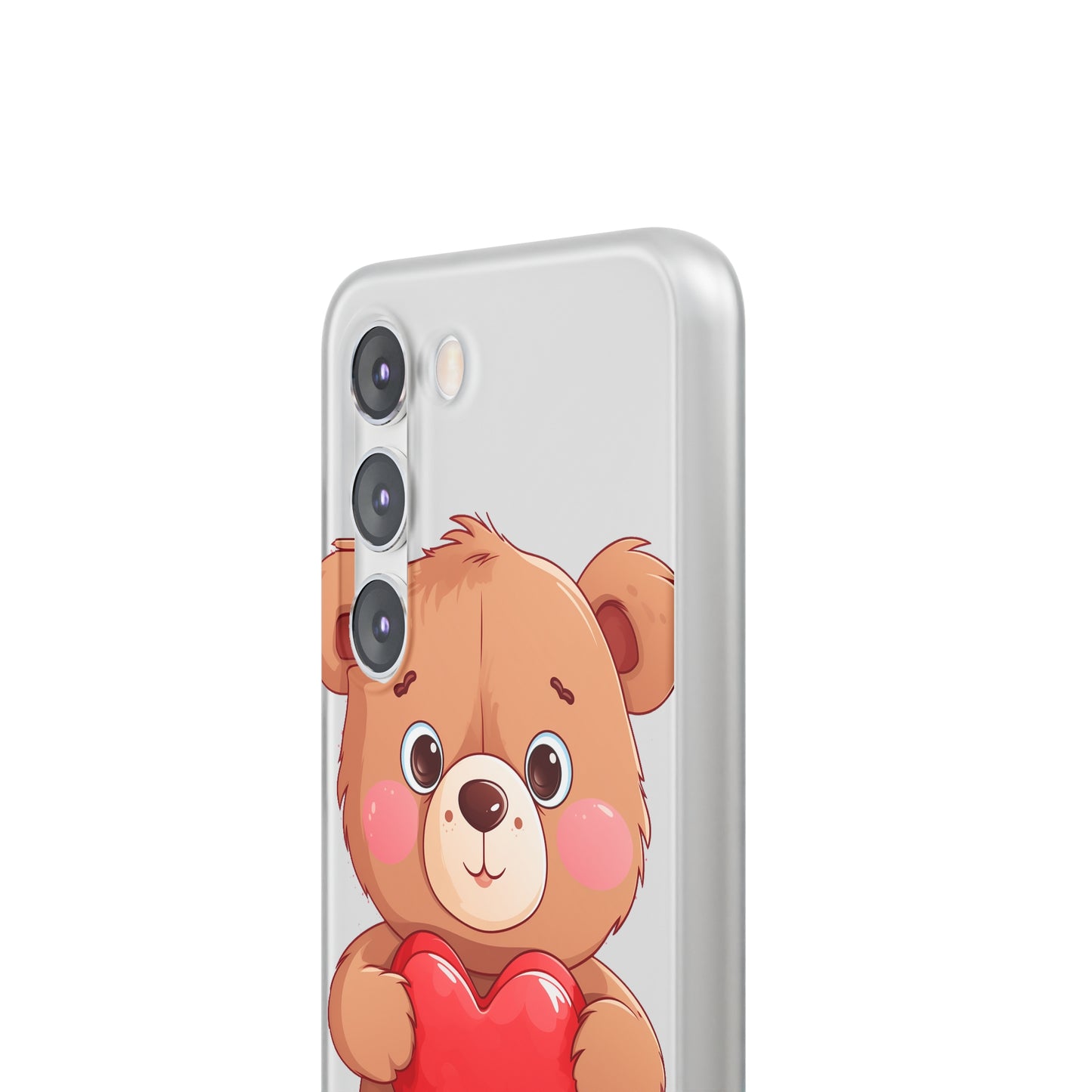 Teddy Bear Heart Phone Case - Flexi & Semi-Transparent - Valentine's Day