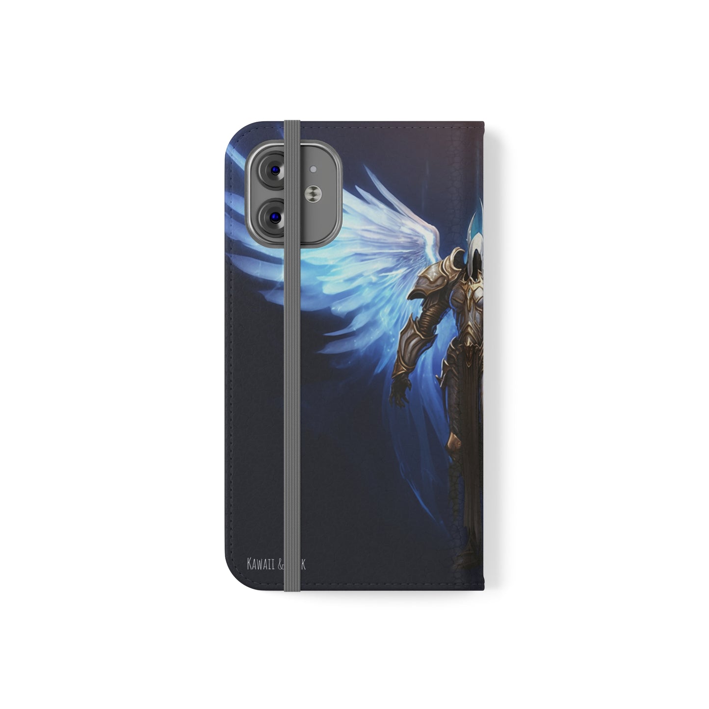 Archangel Flip Phone Case: Ethereal Wings & Sword Design