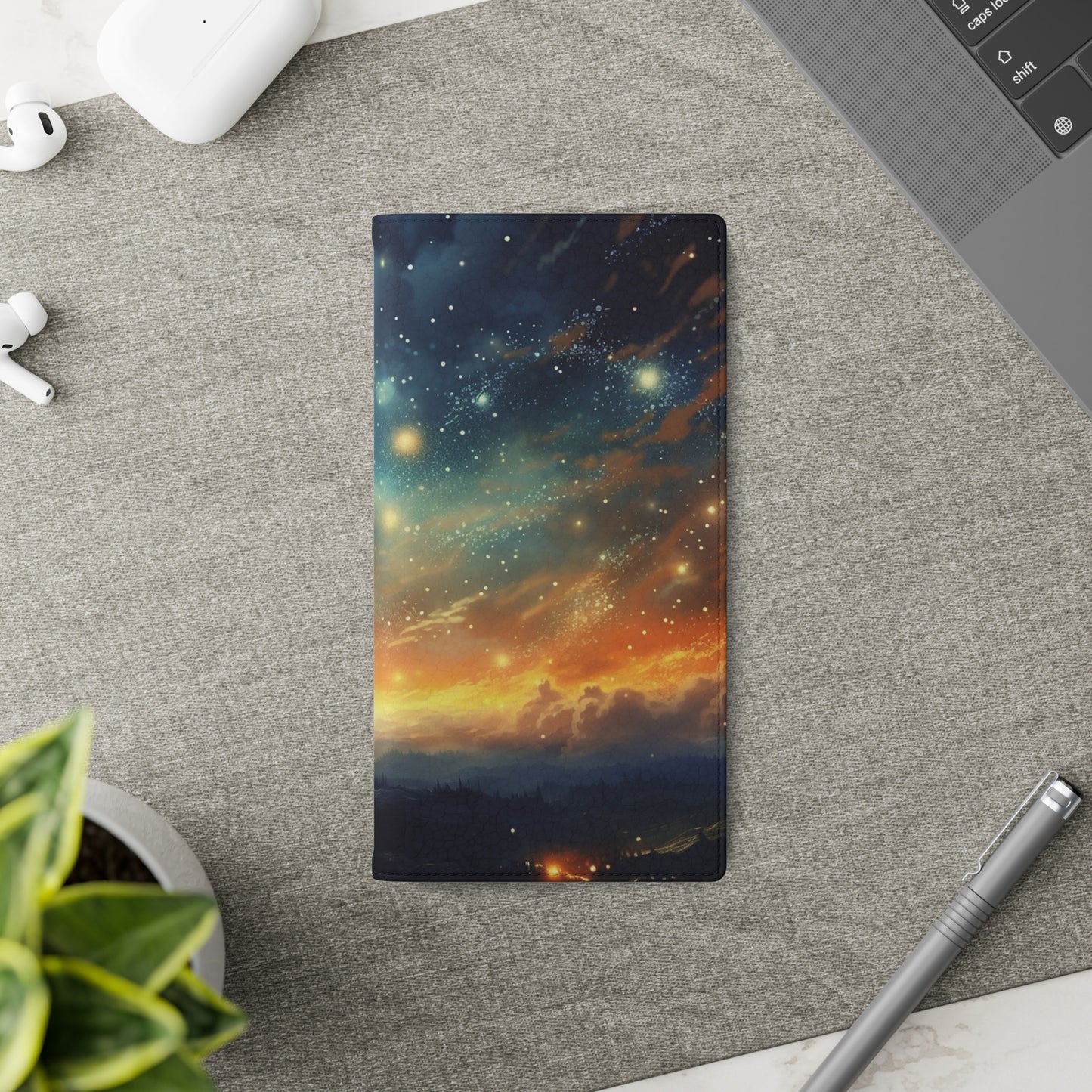 Wonderful Starry Night Flip Phone Case - Embrace the Beauty of the Night Sky