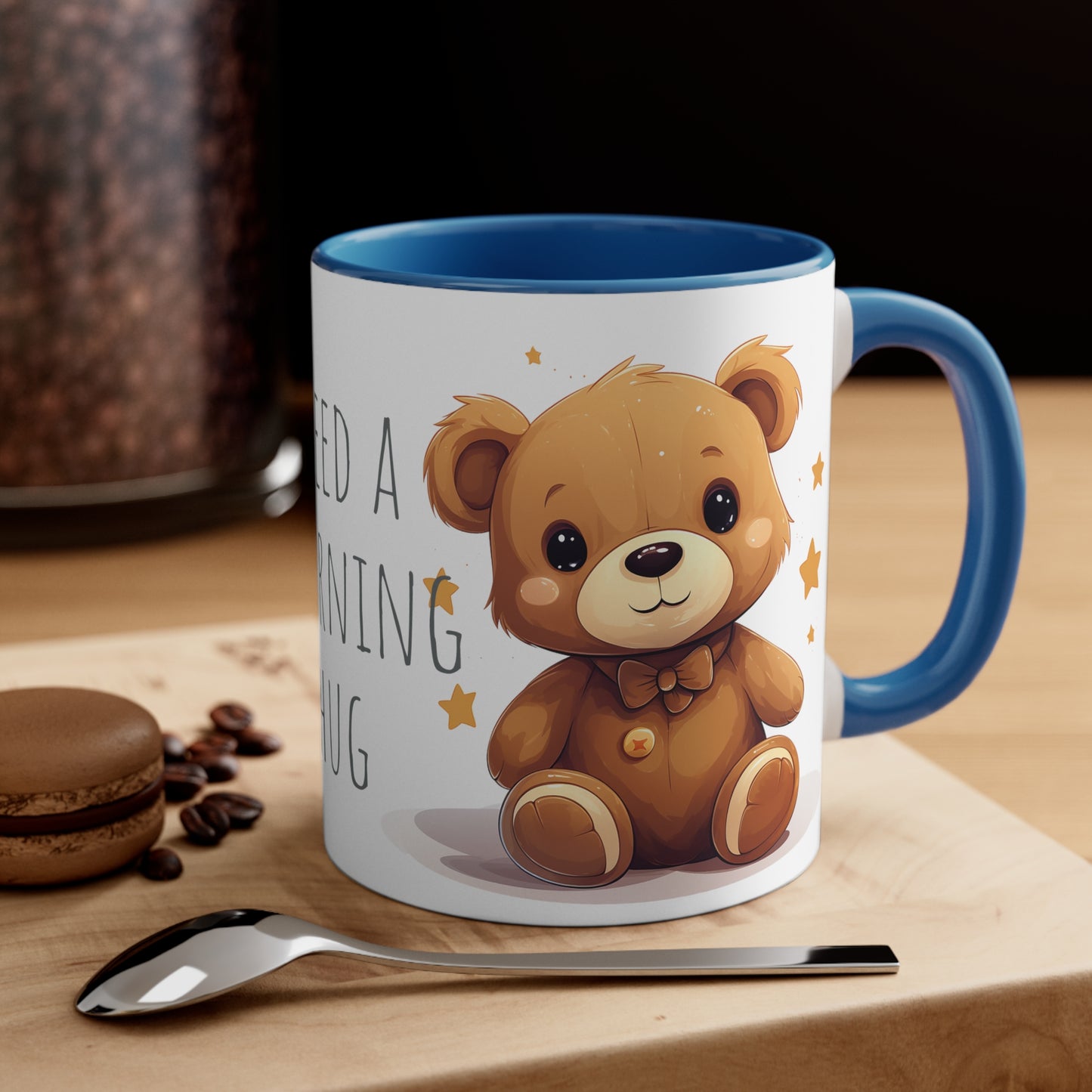 11oz Bi-Color Mug: "Morning Hug" Teddy Duo