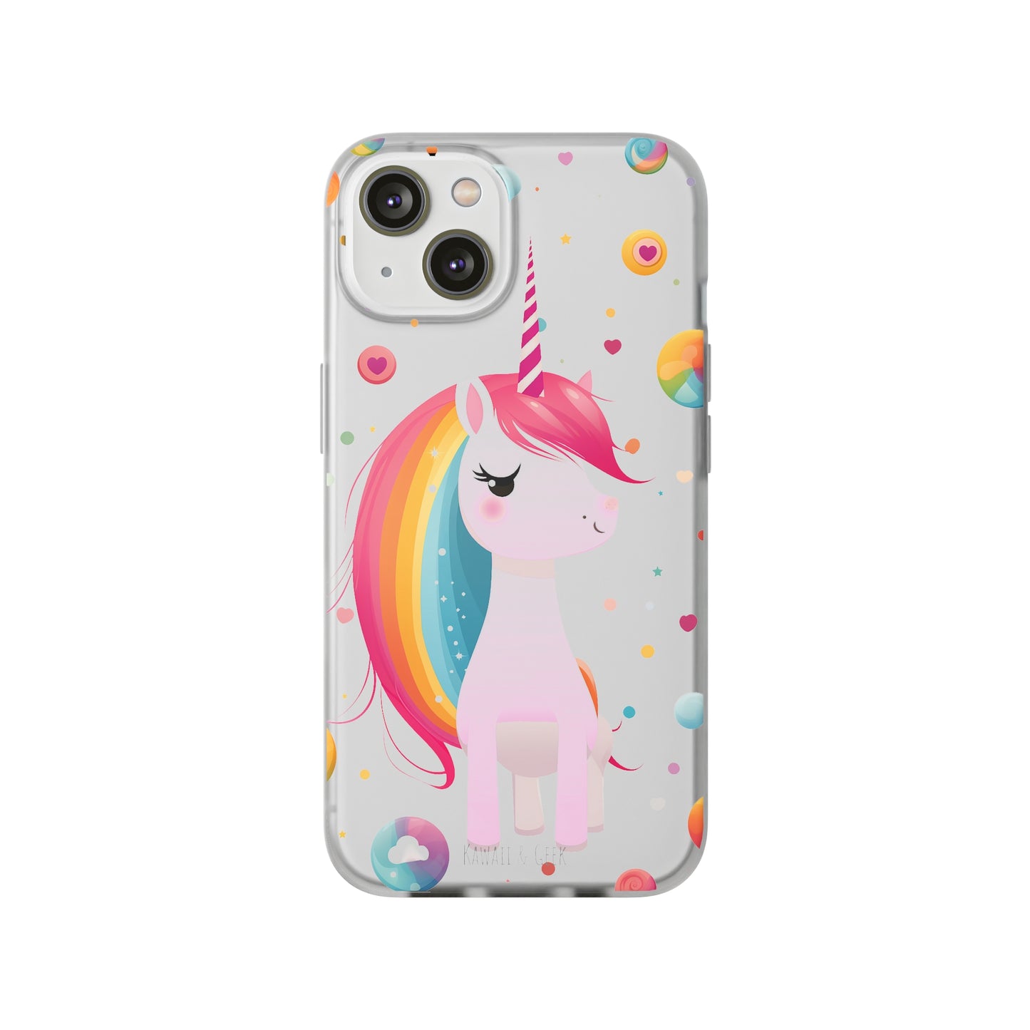 Kawaii Unicorn Flexi Transparent Phone Case