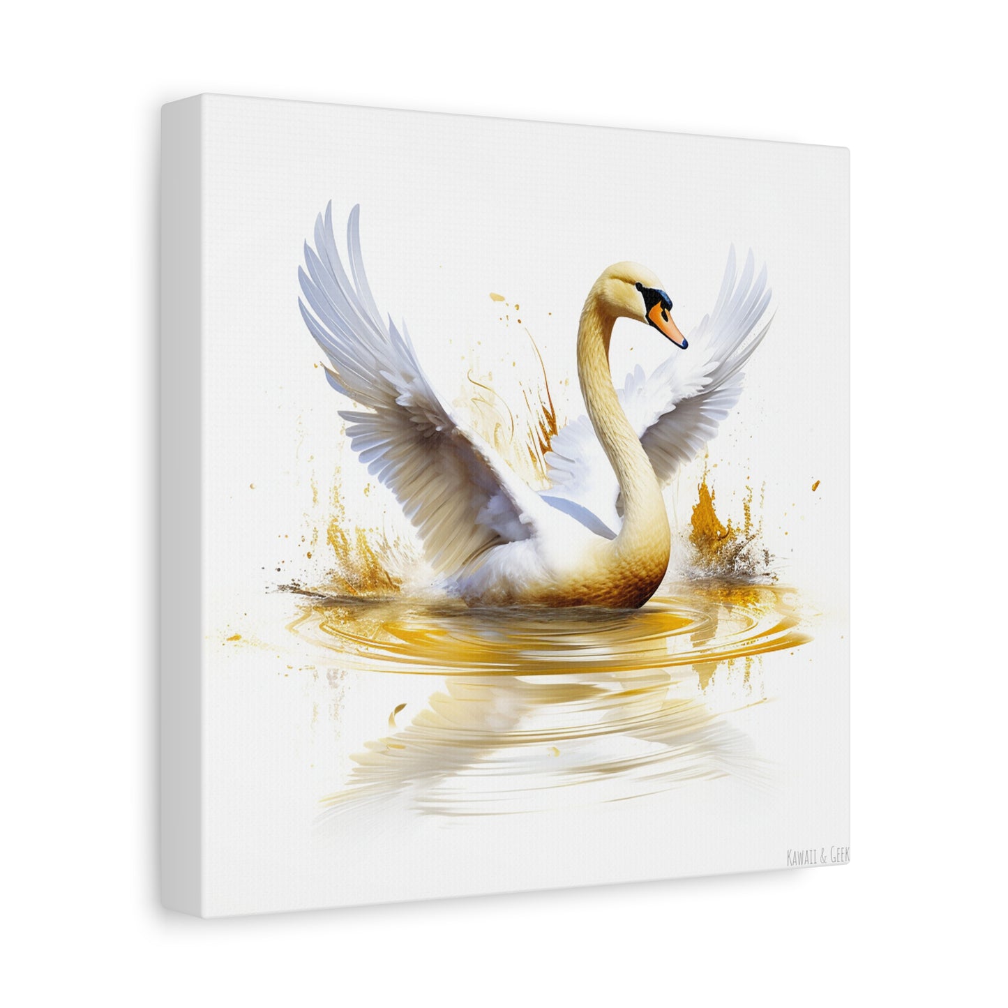 Majestic White Swan Watercolor Canva - Capture the Elegance of Nature in Art