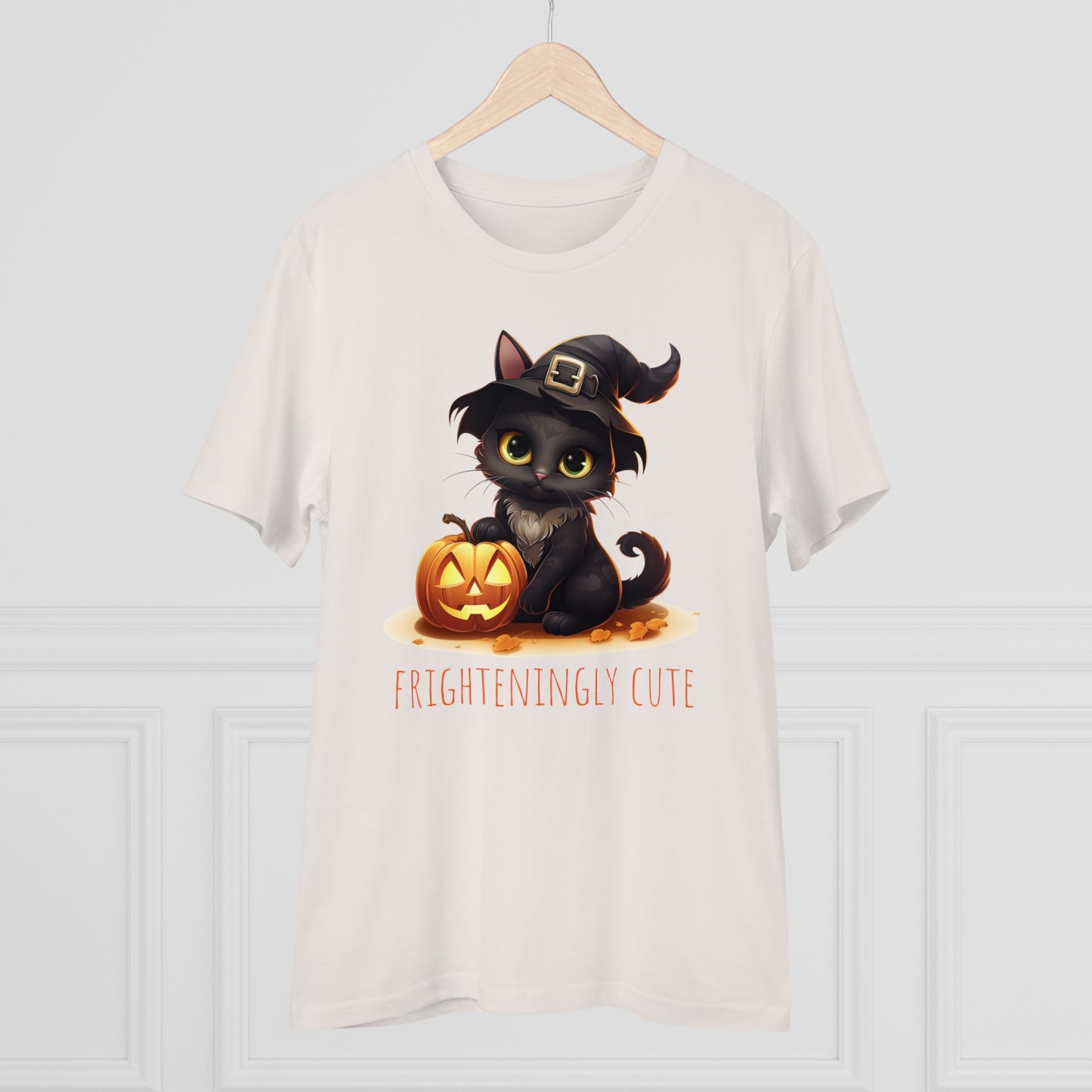 Frighteningly Cute: Halloween Black Cat Eco-Friendly T-shirt