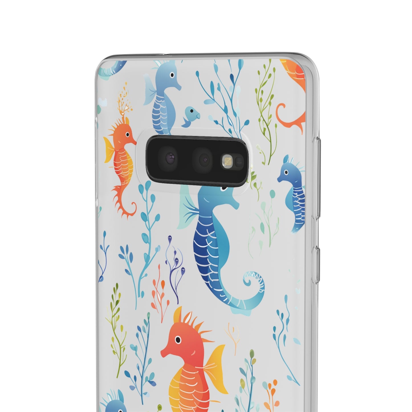 Underwater Seahorse Flexi Transparent phone Case : Dive into Cuteness!