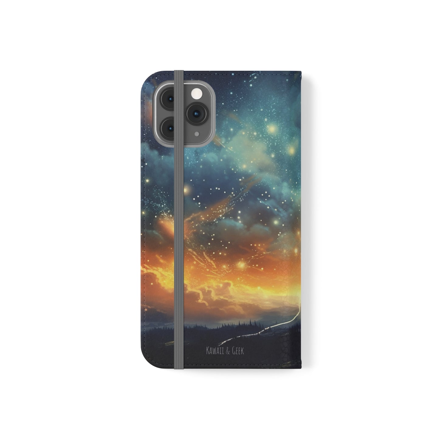 Wonderful Starry Night Flip Phone Case - Embrace the Beauty of the Night Sky