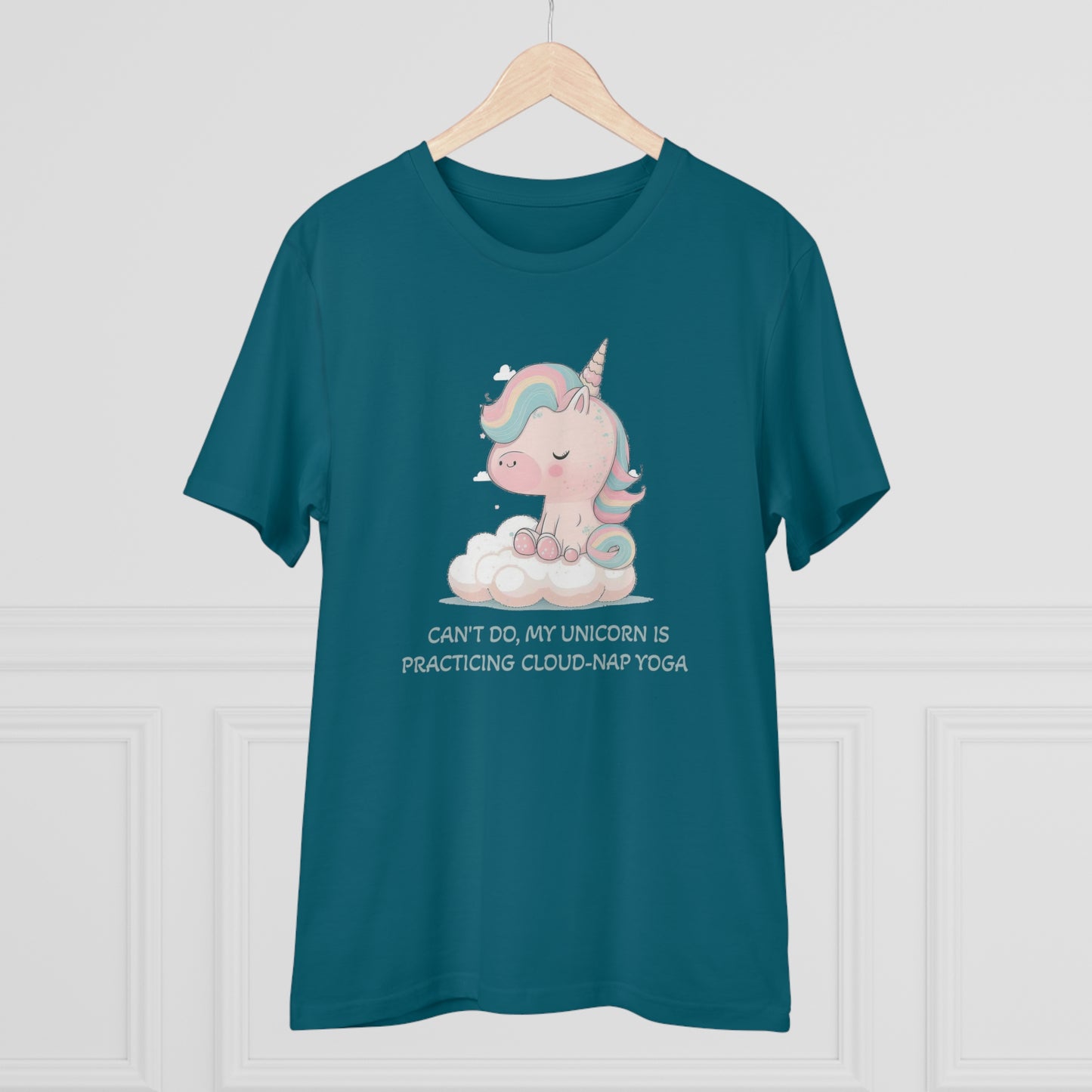 Cute Unicorn Cloud-Nap Yoga T-Shirt - Unisex and Eco-Friendly Statement Tee - Unicorn T-shirt