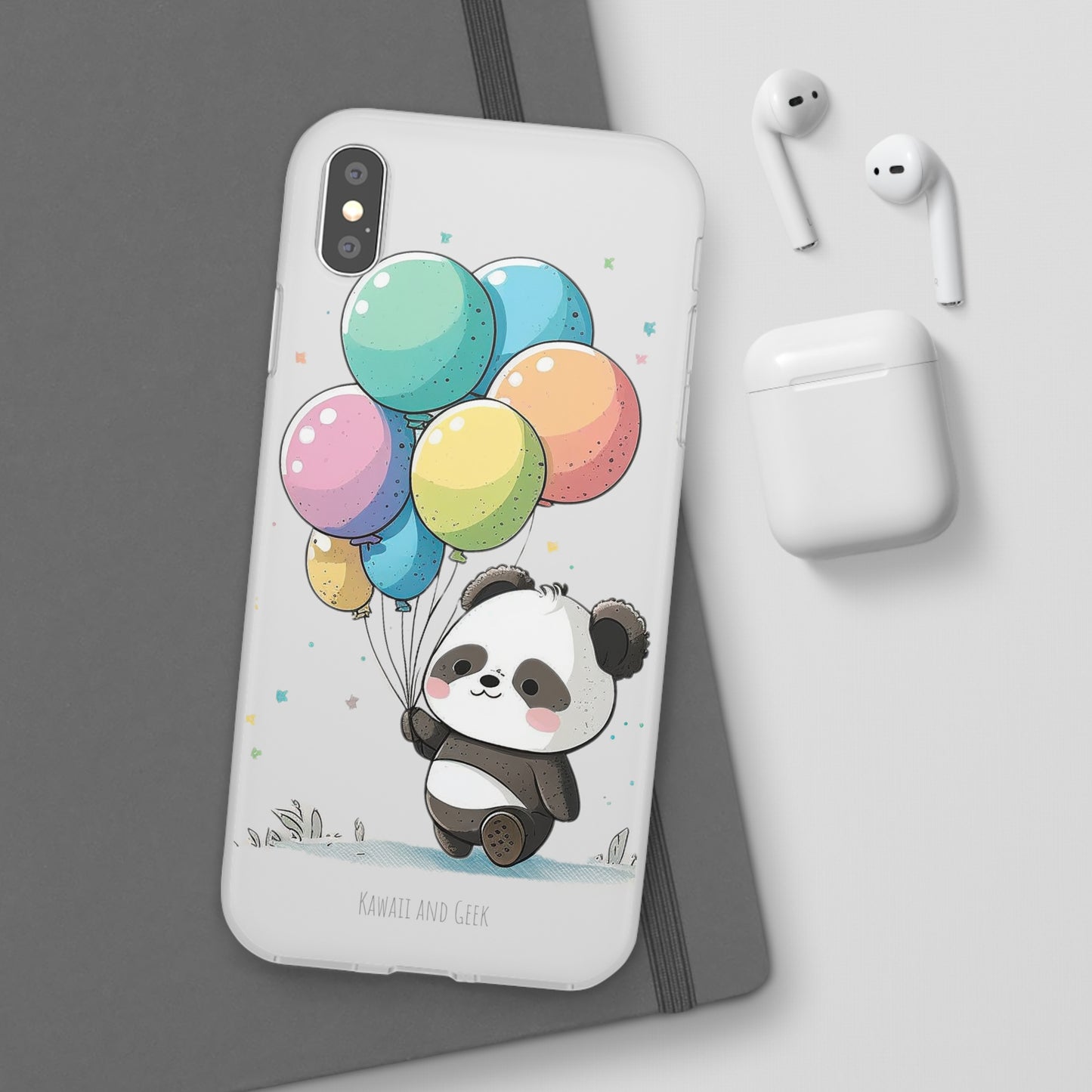 Cute Panda with Balloons flexi Smartphone Case - Add Some Adorable and Protective Style to Your Device