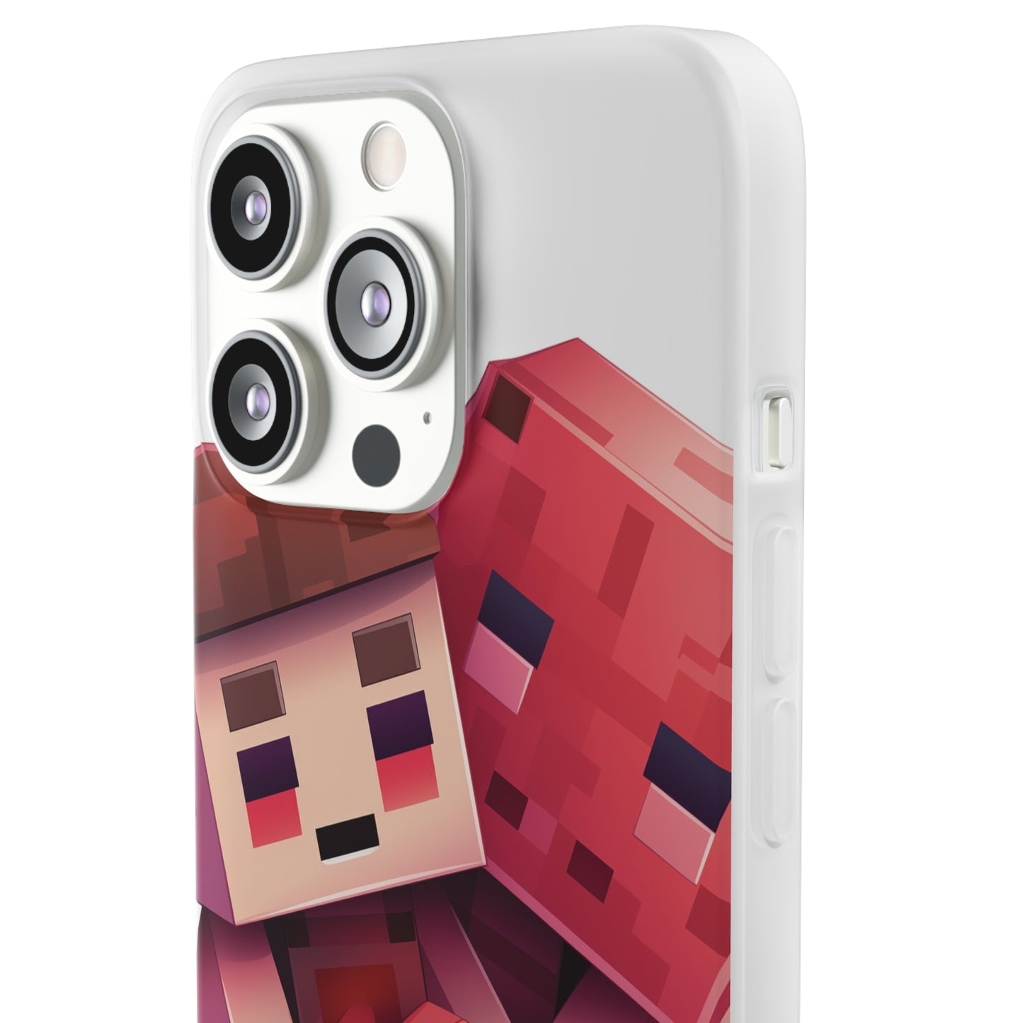 Minecraft-Style Couple Phone Case - Flexi & Semi-Transparent Valentine's Edition