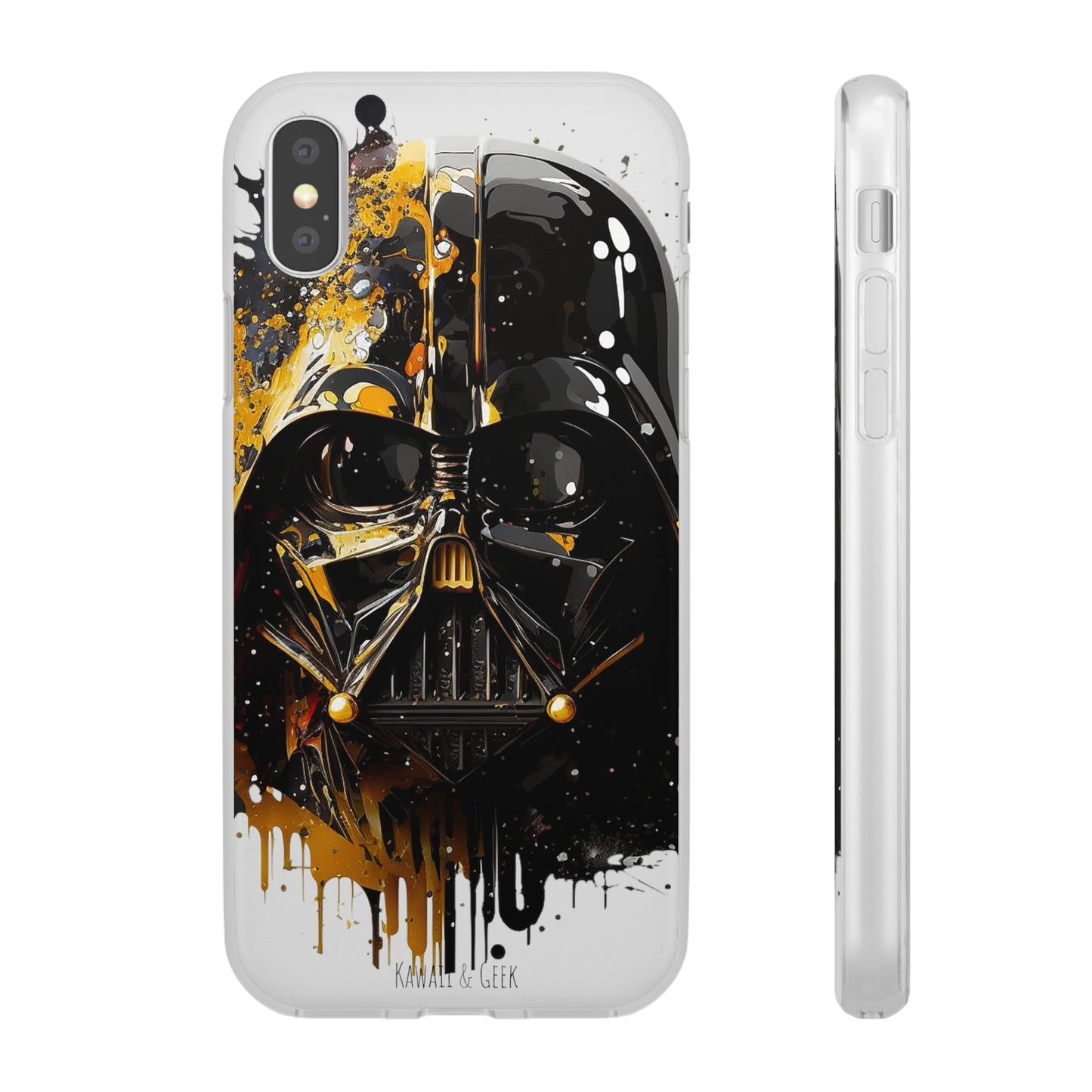 Darth Vader Gold and Black flexi phone Case - Protect Your Phone with Galactic and Artistic Style