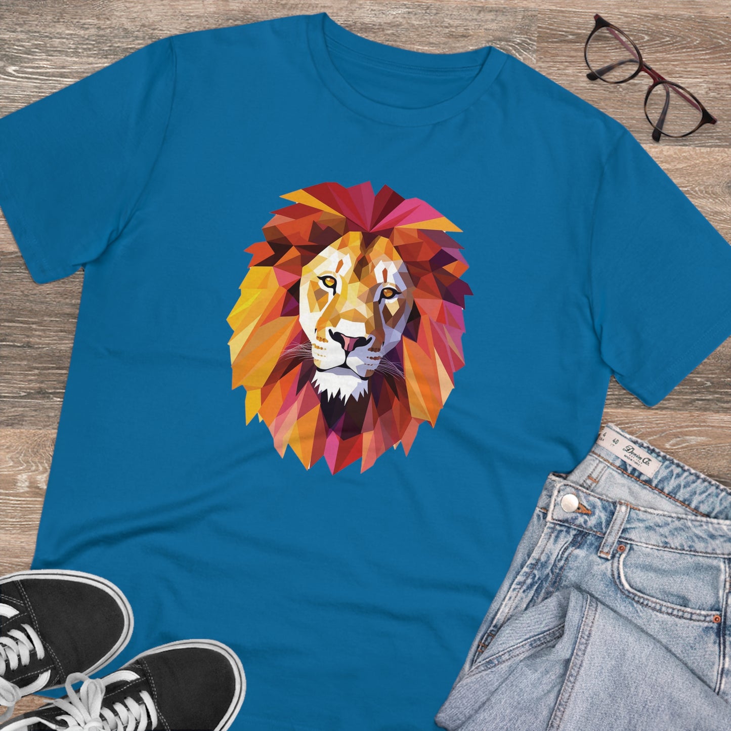 Lion Polygonal T-Shirt - Embrace Majestic Roar