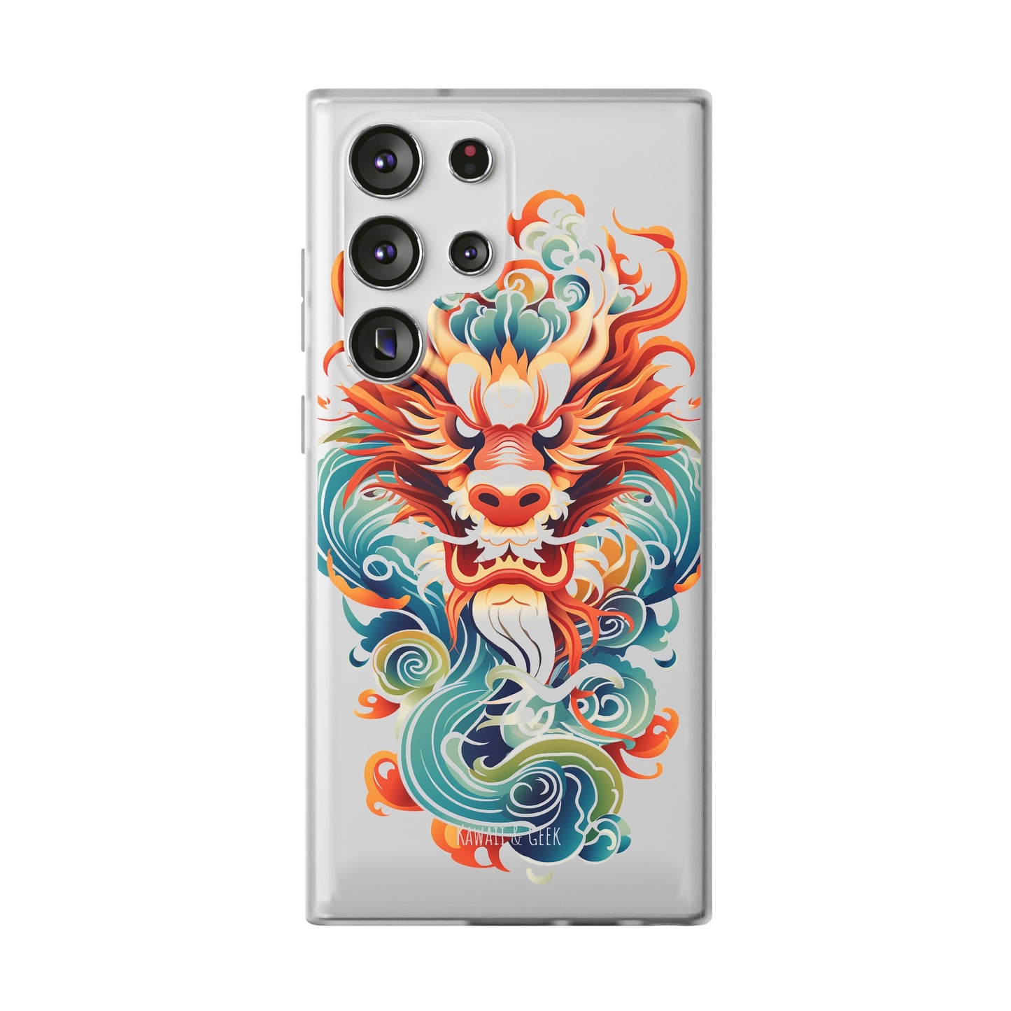 Chinese Ink Dragon Flexi Transparent Phone Case