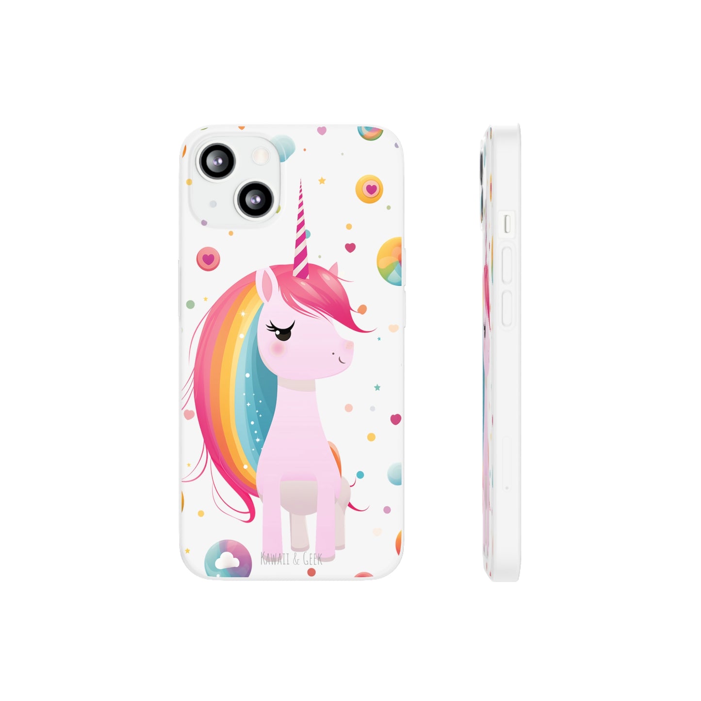 Kawaii Unicorn Flexi Transparent Phone Case