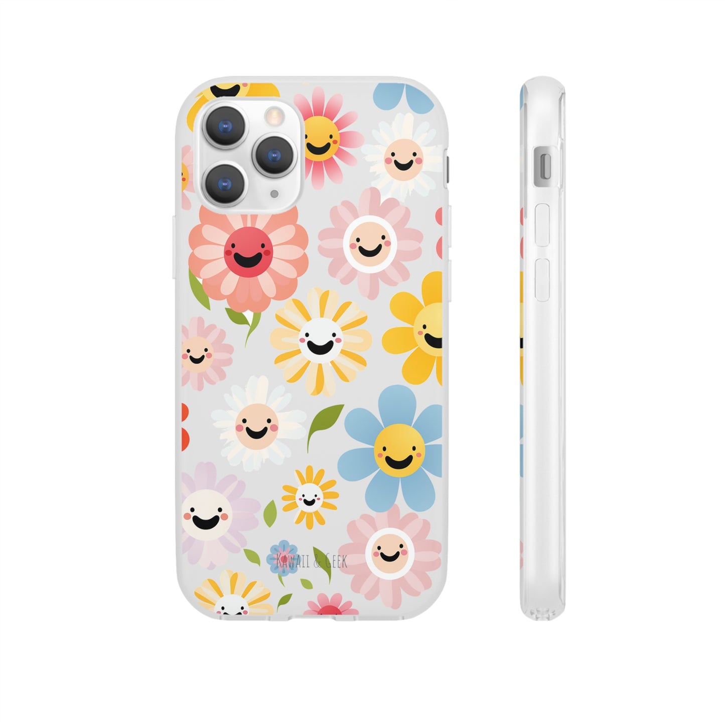 Kawaii Flowers Flexi Transparent Phone Case