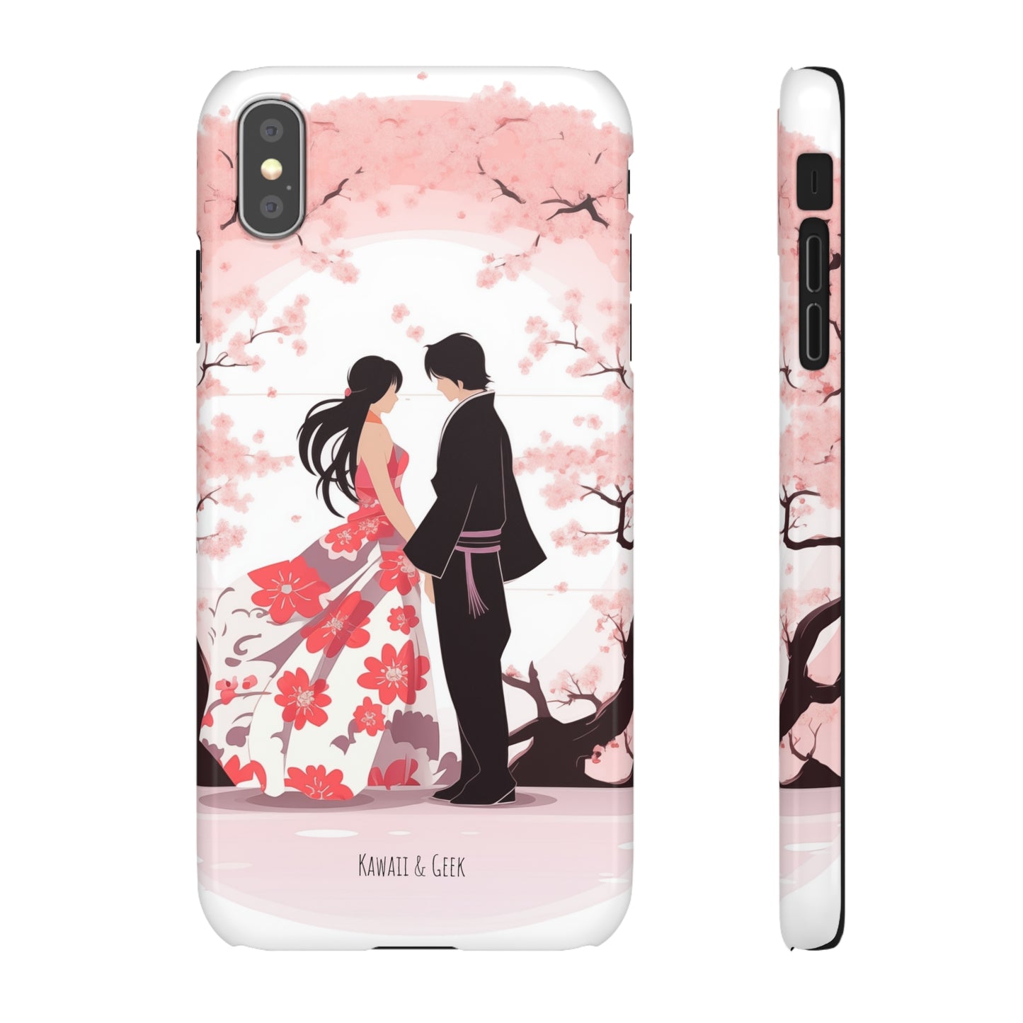 Japanese Blossom Love Premium Phone Case - Valentine's Cherry Tree Design