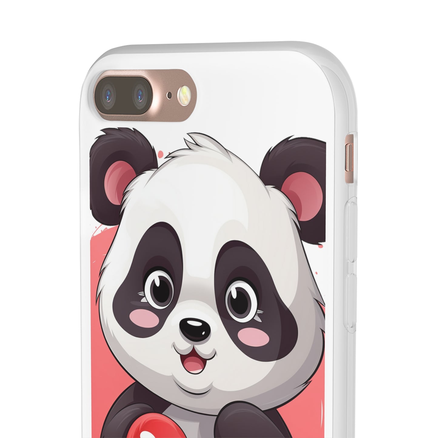 Valentine's Panda Heart Phone Case - Flexi & Semi-Transparent