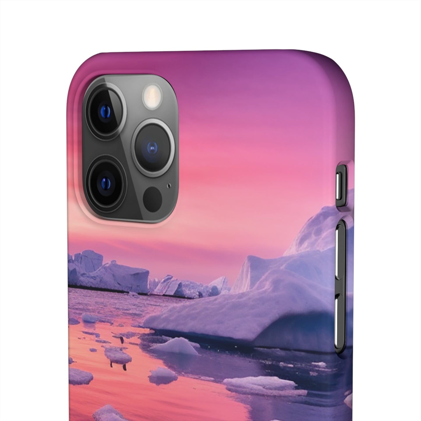 Pinky Arctic Landscape at Sunset Phone Case - Capture the Serenity of Nature on Your Device