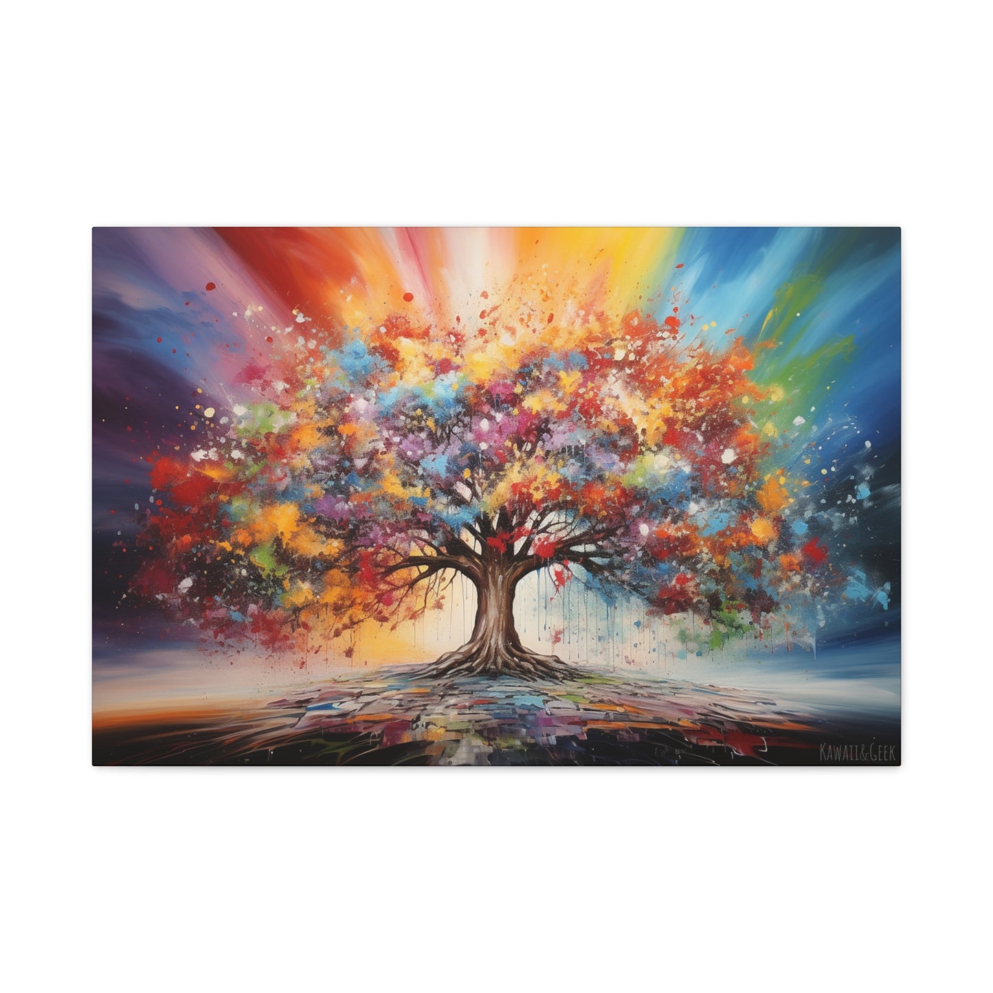 Vibrant Tree of Life Premium Cotton Canvas