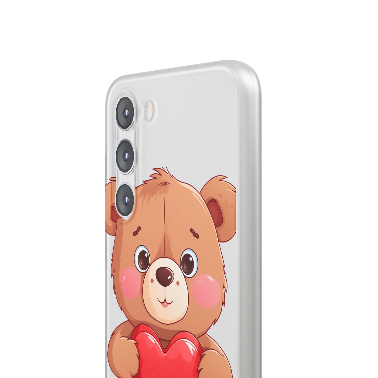 Teddy Bear Heart Phone Case - Flexi & Semi-Transparent - Valentine's Day