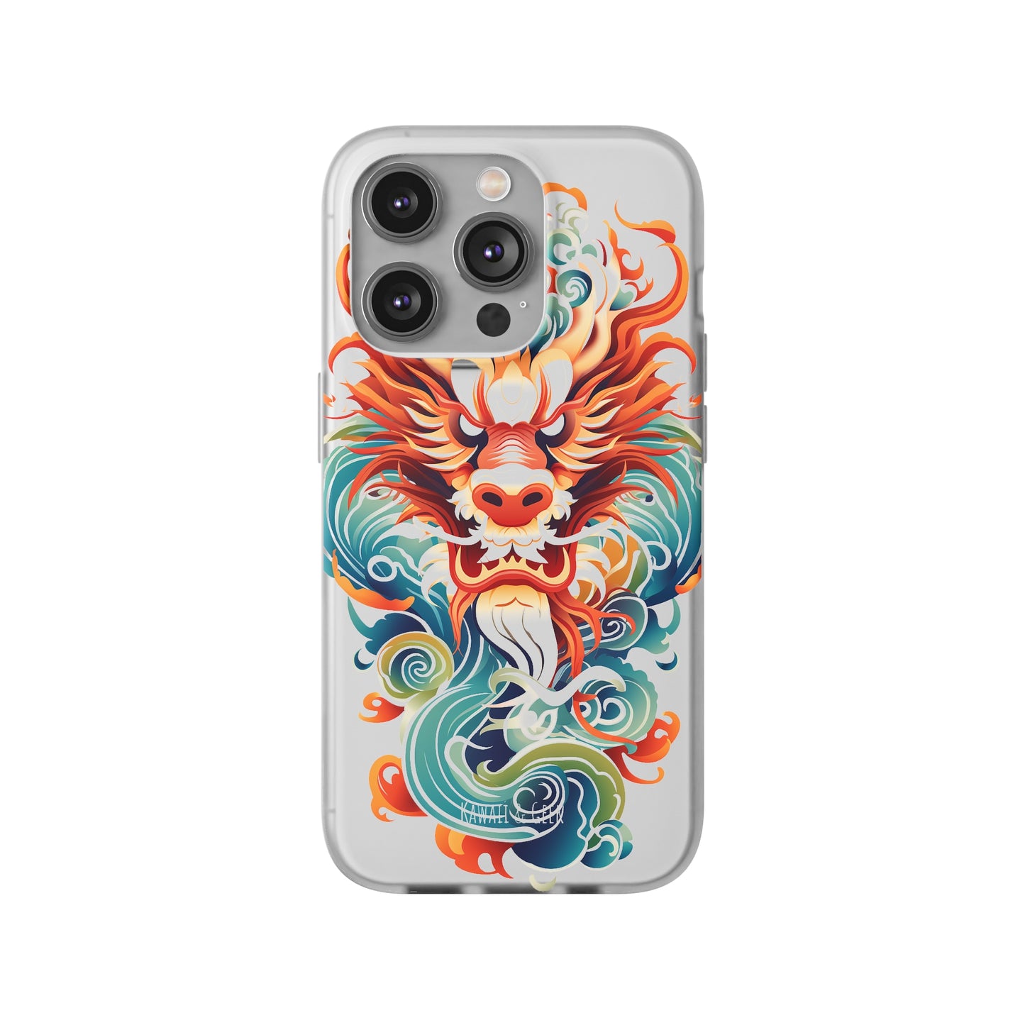 Chinese Ink Dragon Flexi Transparent Phone Case