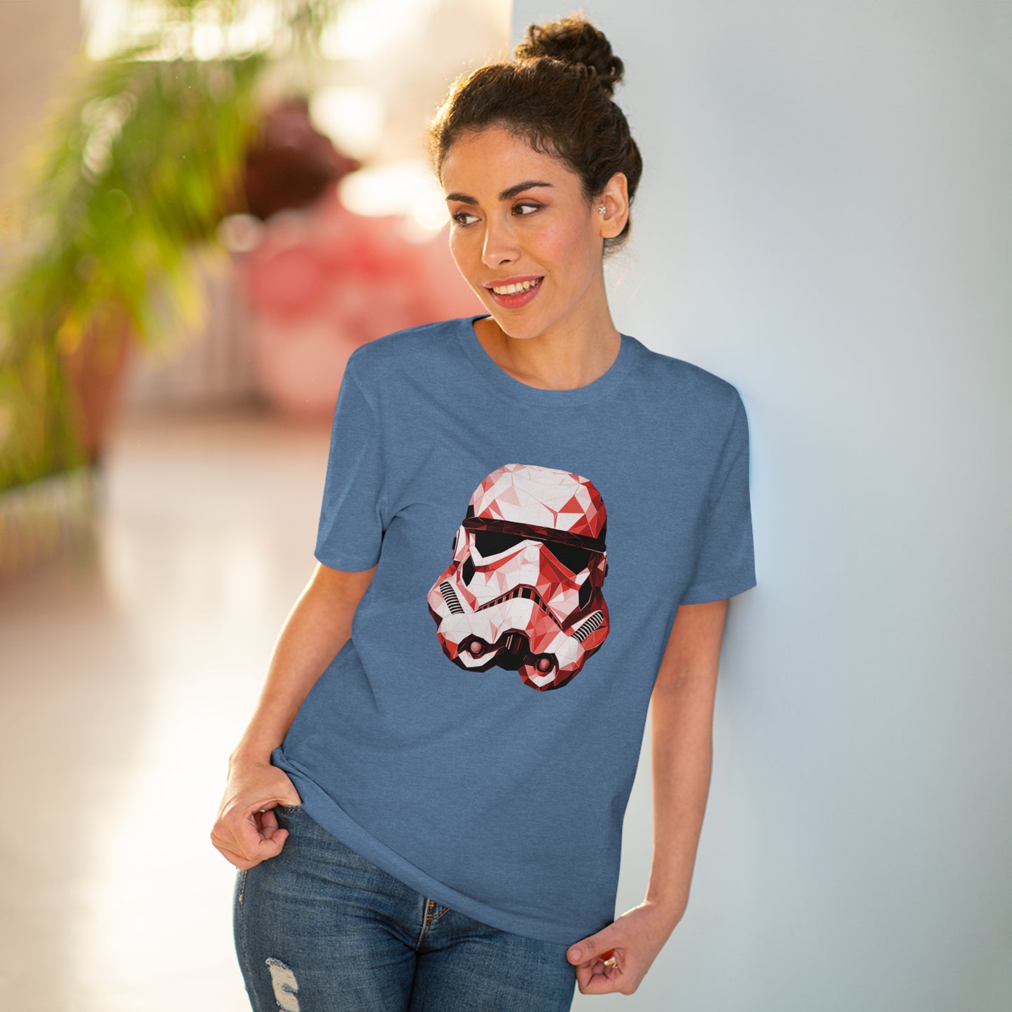 Stormtrooper Polygonal T-Shirt - Red Edition - Embrace Galactic Precision - Star Wars