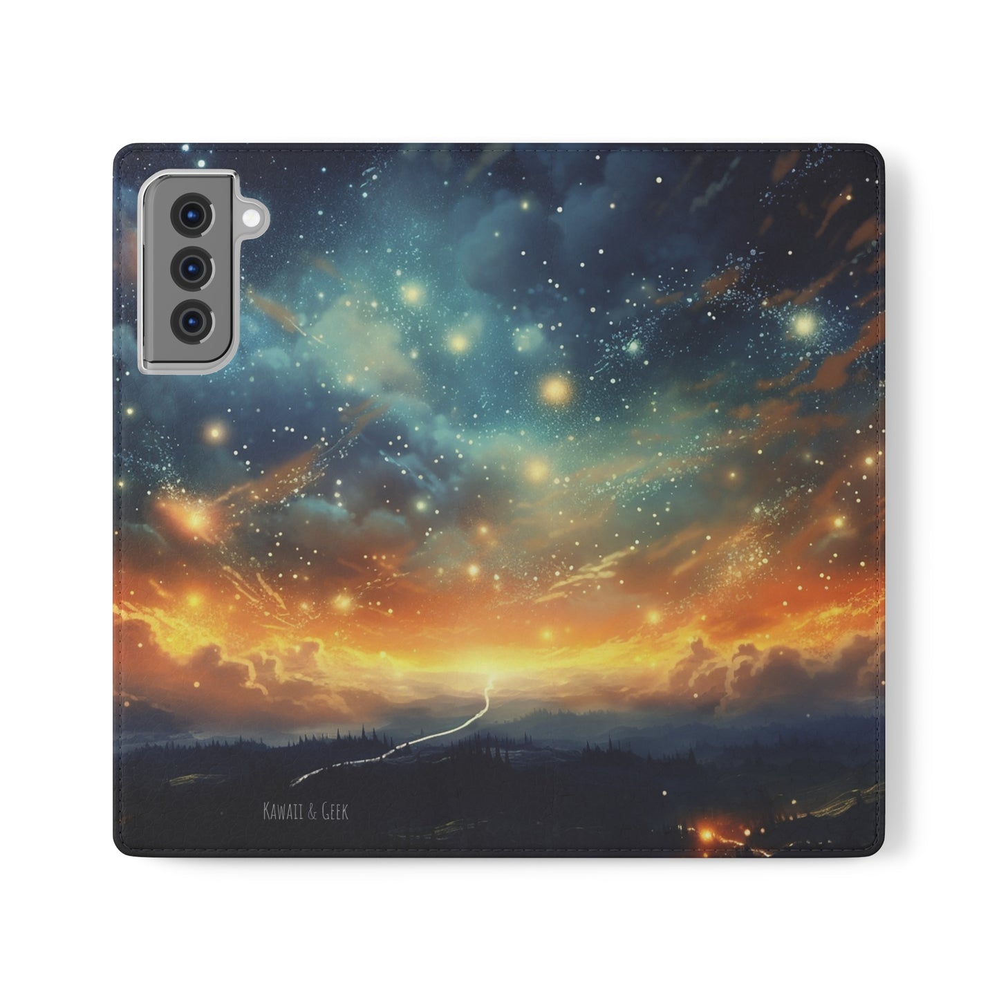 Wonderful Starry Night Flip Phone Case - Embrace the Beauty of the Night Sky